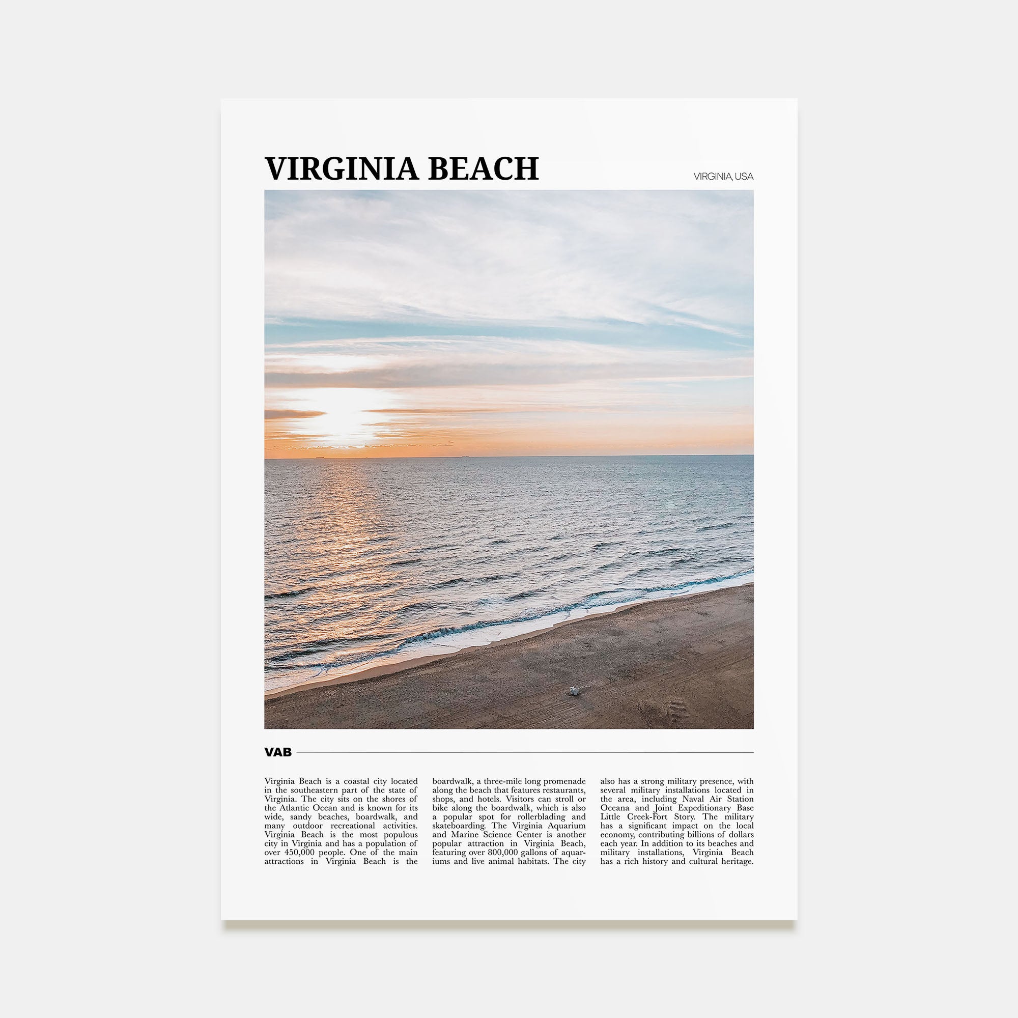 Virginia Beach Travel Color Poster