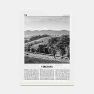 Virginia Travel B&W No 1 Poster