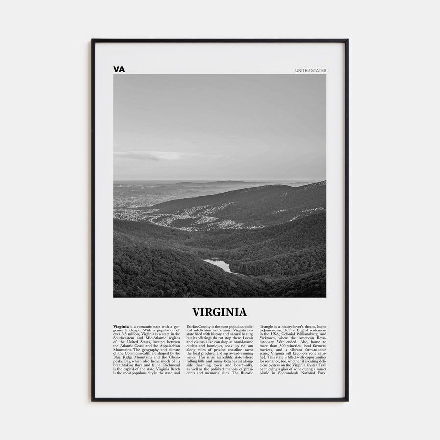 Virginia Travel B&W No 2 Poster