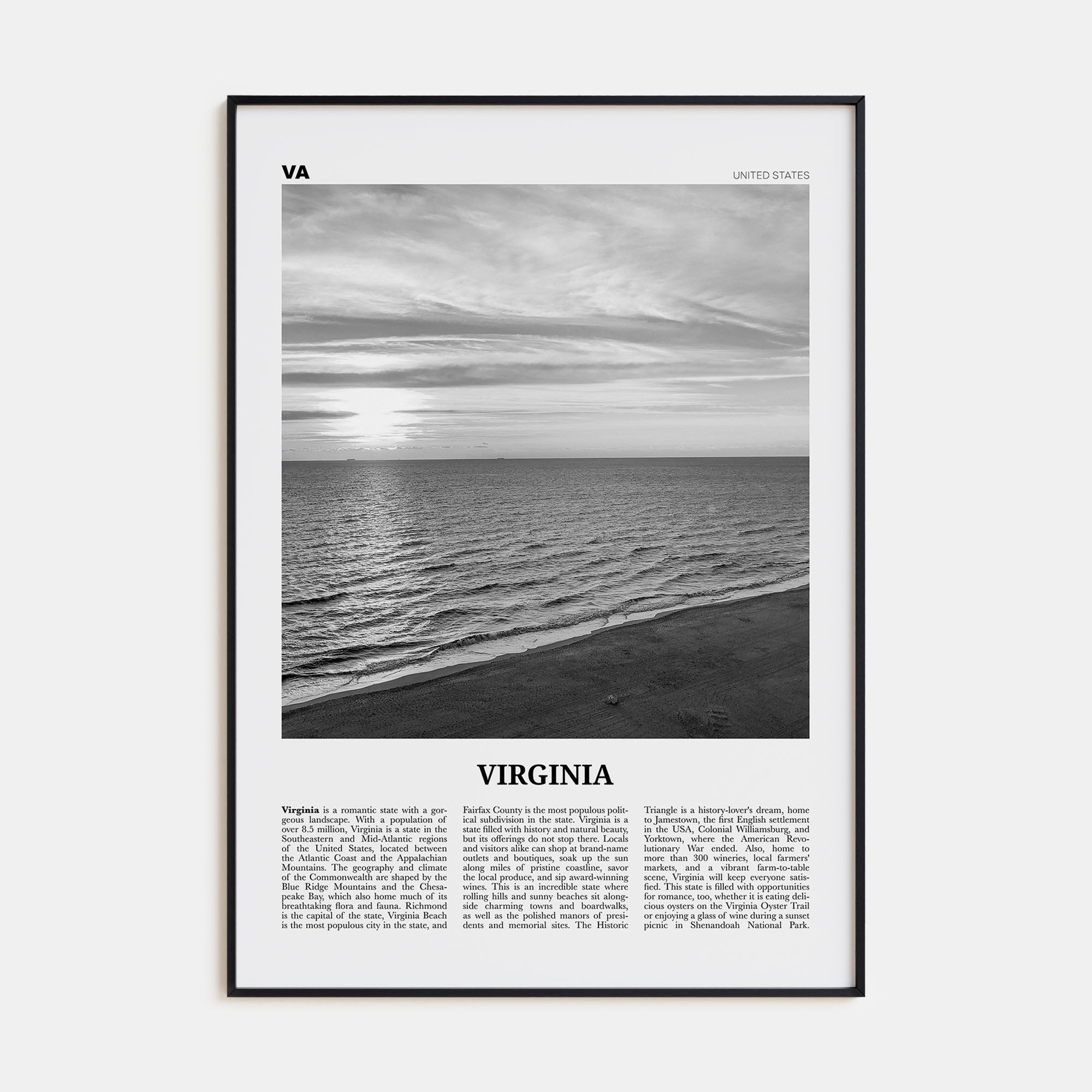 Virginia Travel B&W No 3 Poster