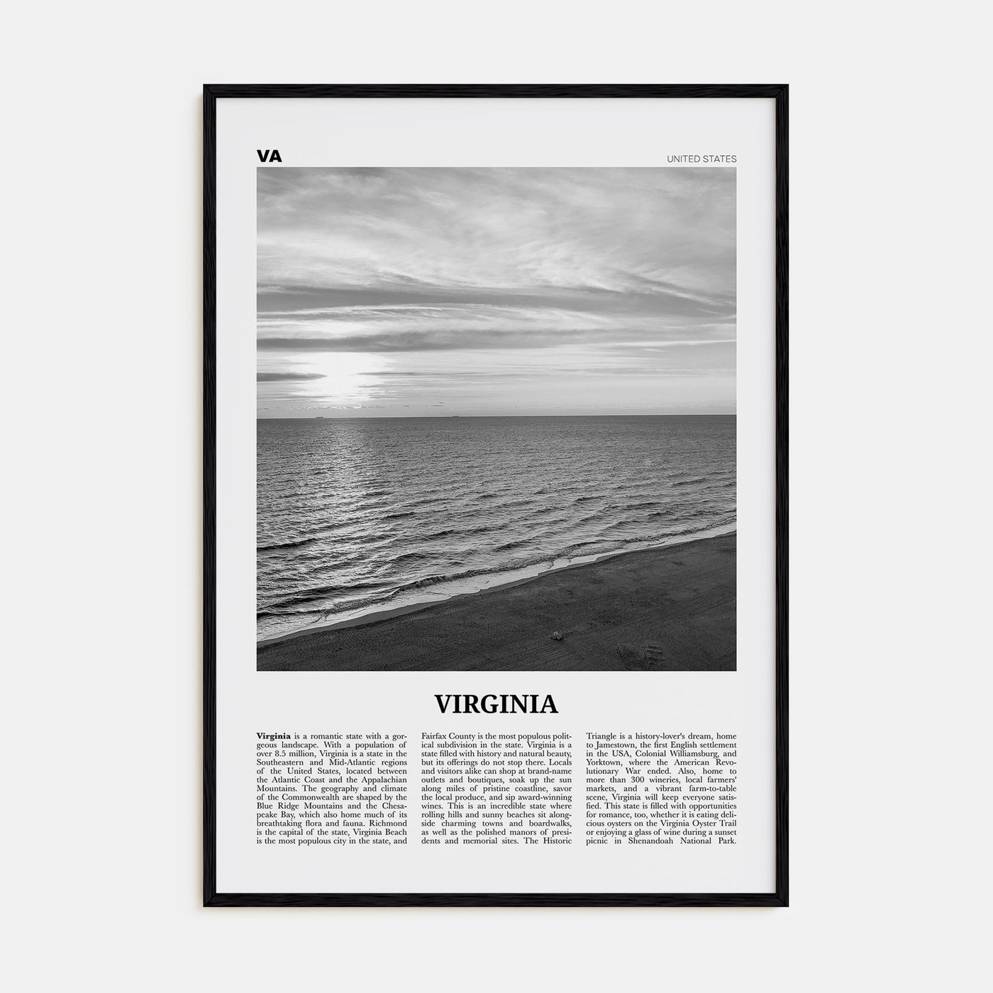 Virginia Travel B&W No 3 Poster