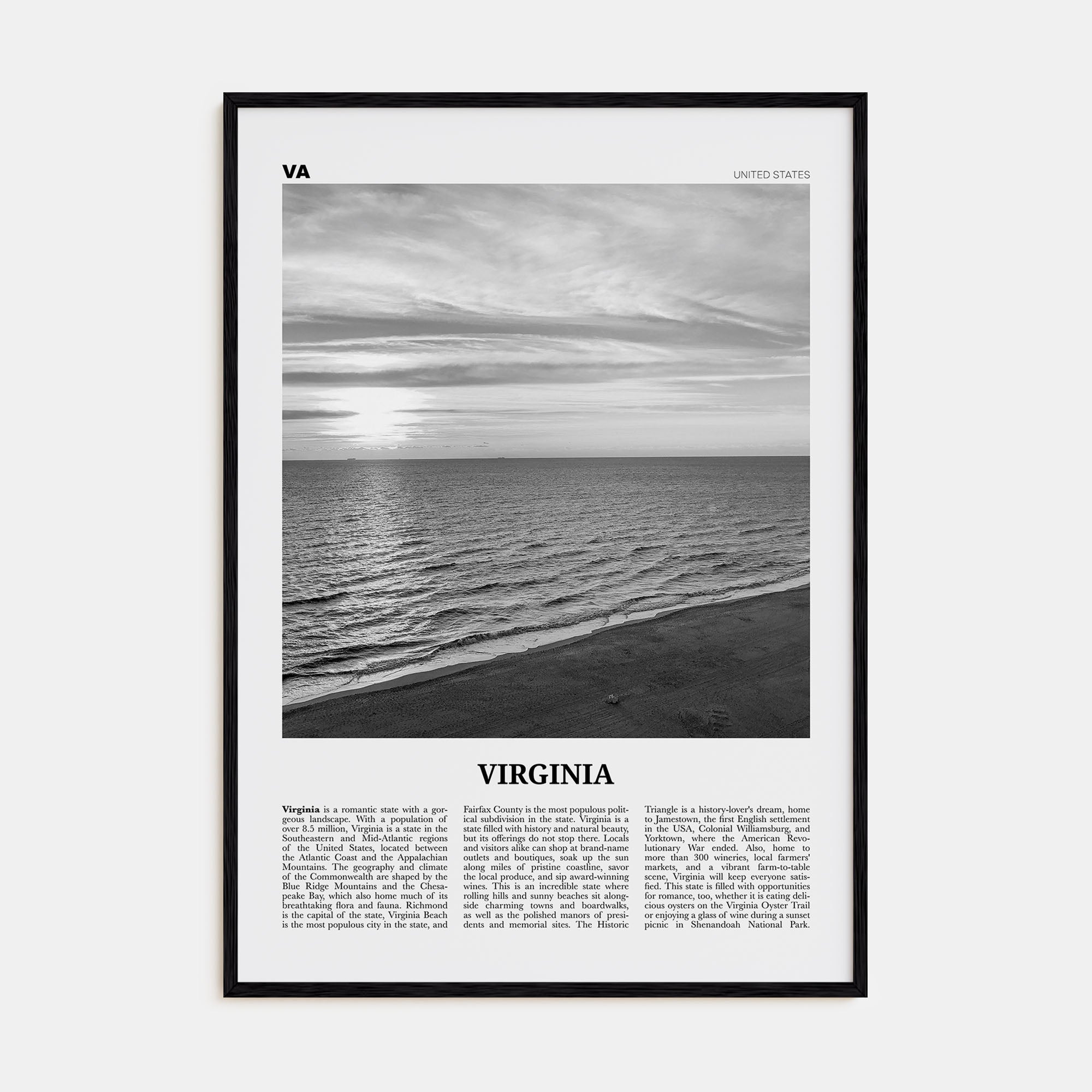 Virginia Travel B&W No 3 Poster
