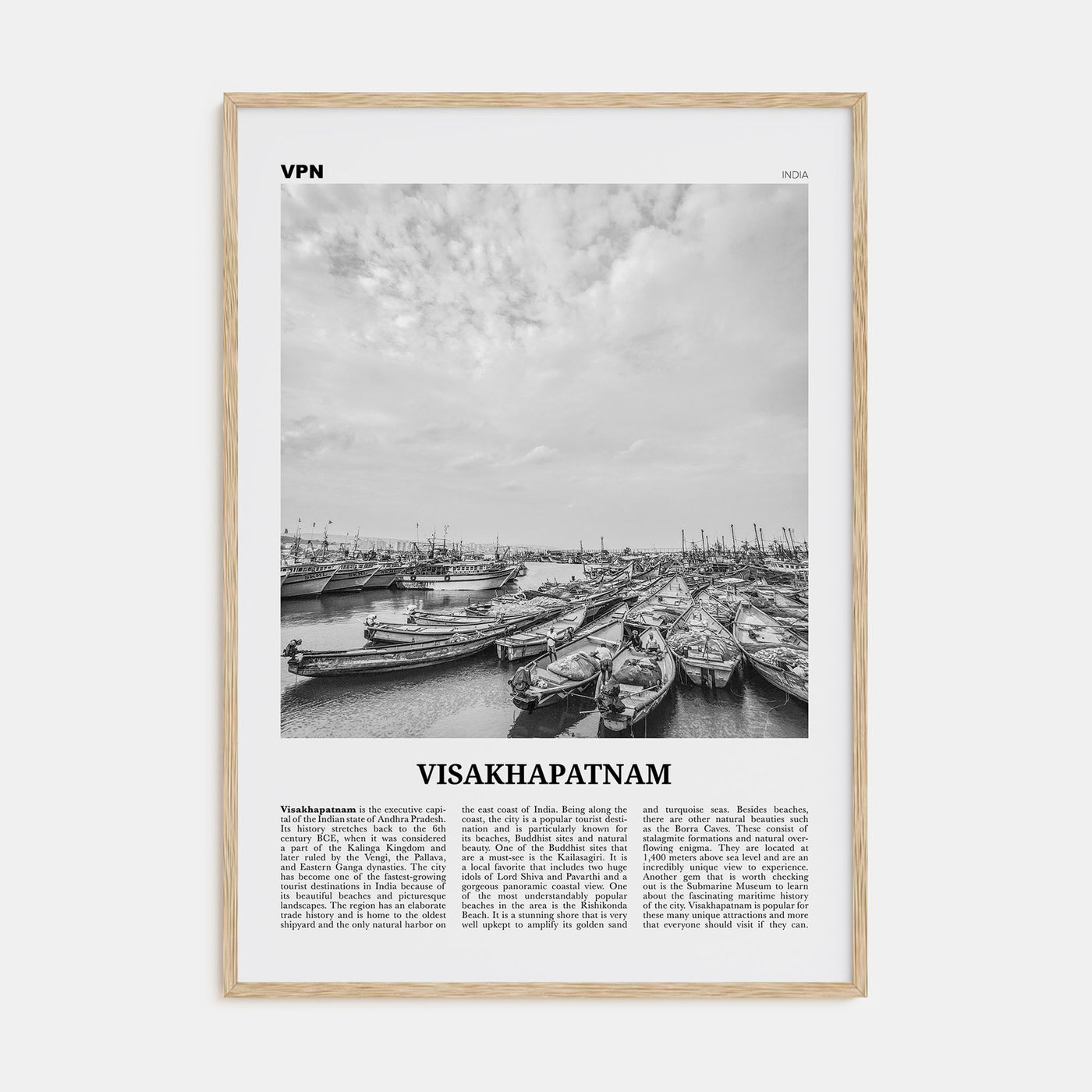 Visakhapatnam Travel B&W Poster