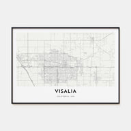 Visalia Map Landscape Poster