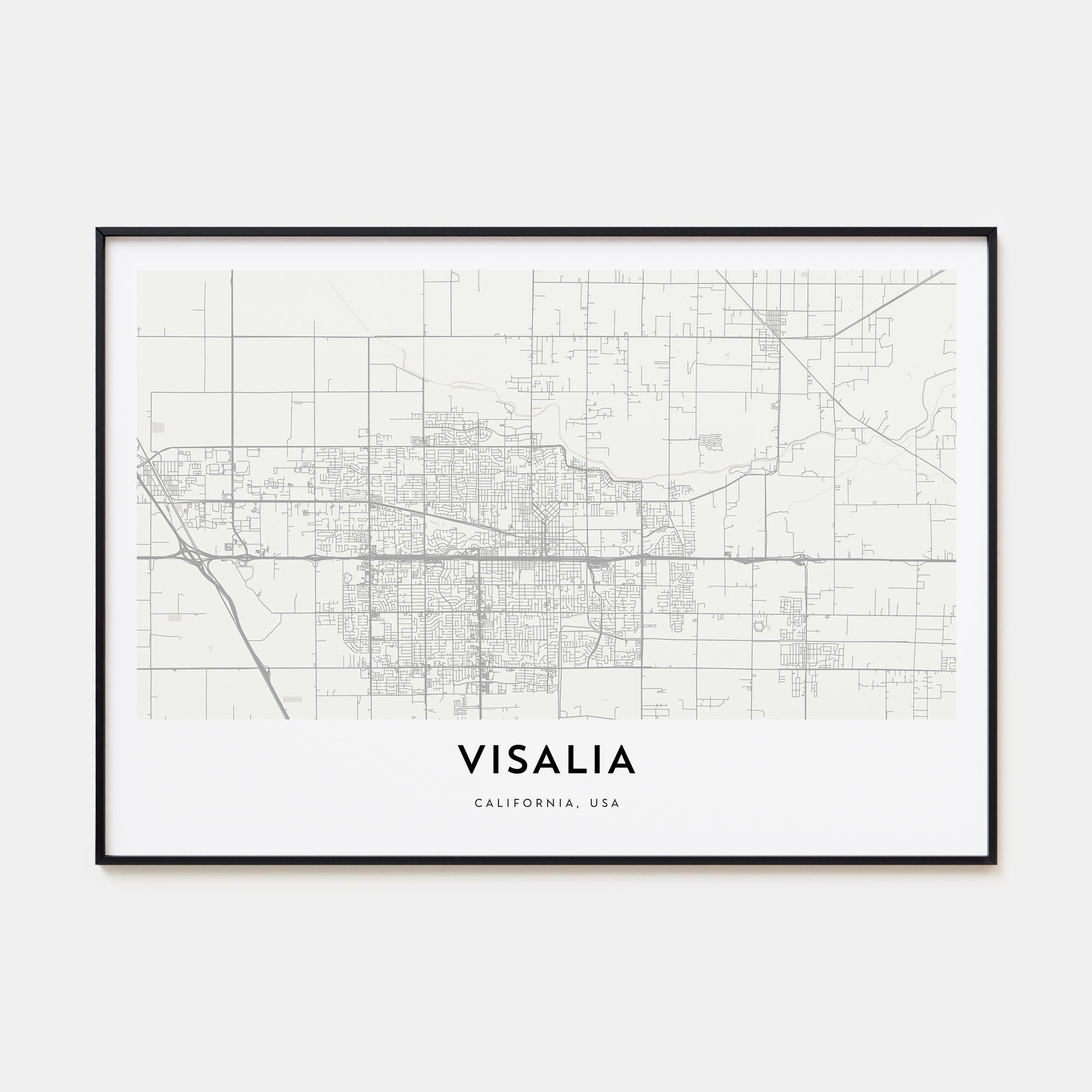 Visalia Map Landscape Poster