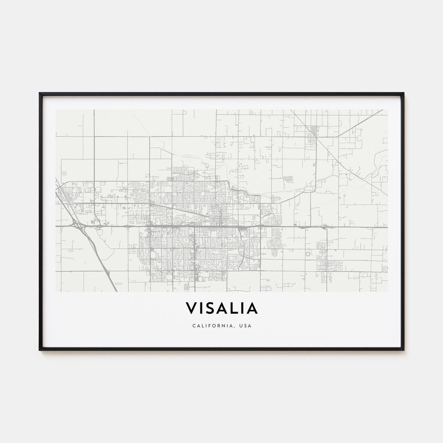 Visalia Map Landscape Poster