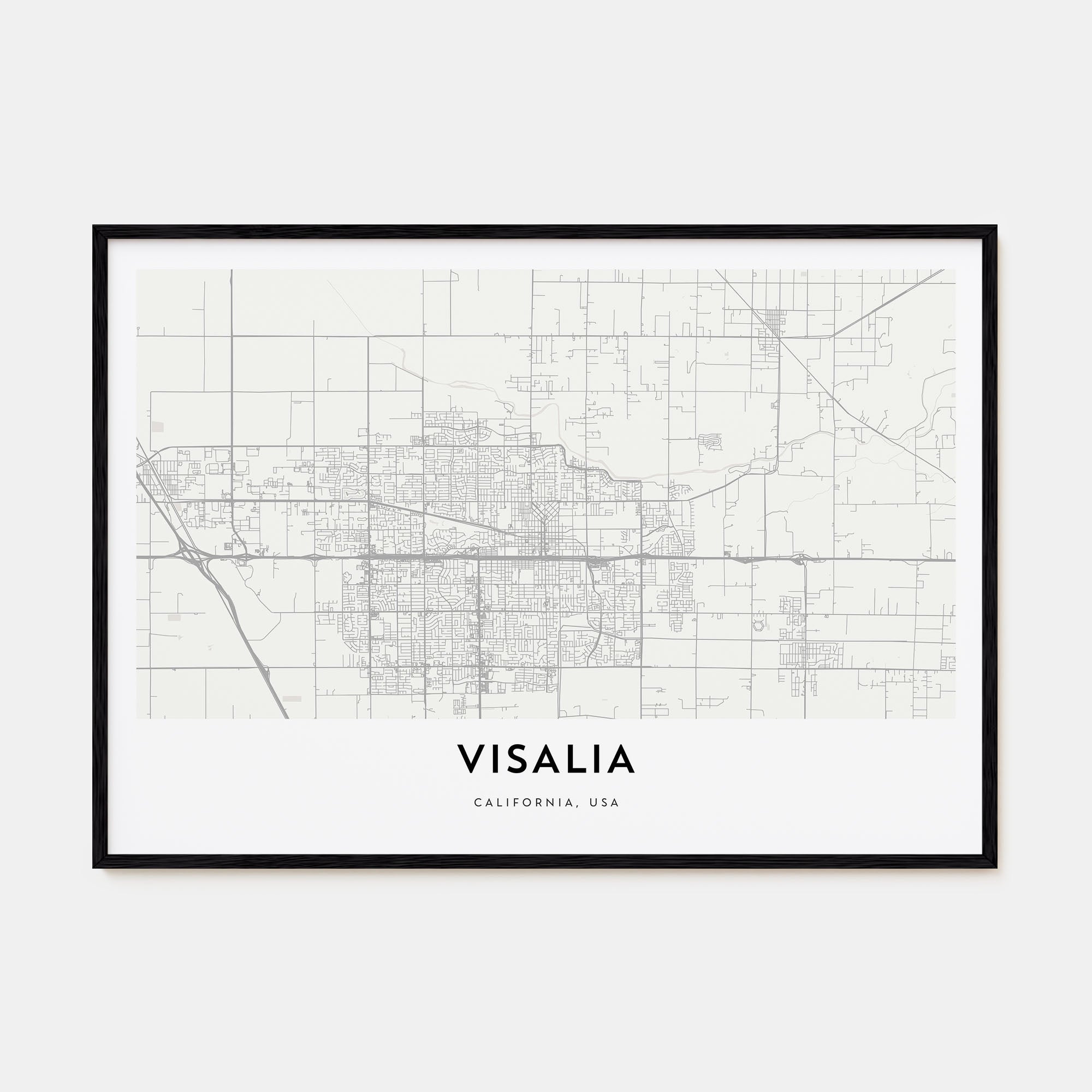 Visalia Map Landscape Poster