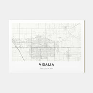 Visalia Map Landscape Poster