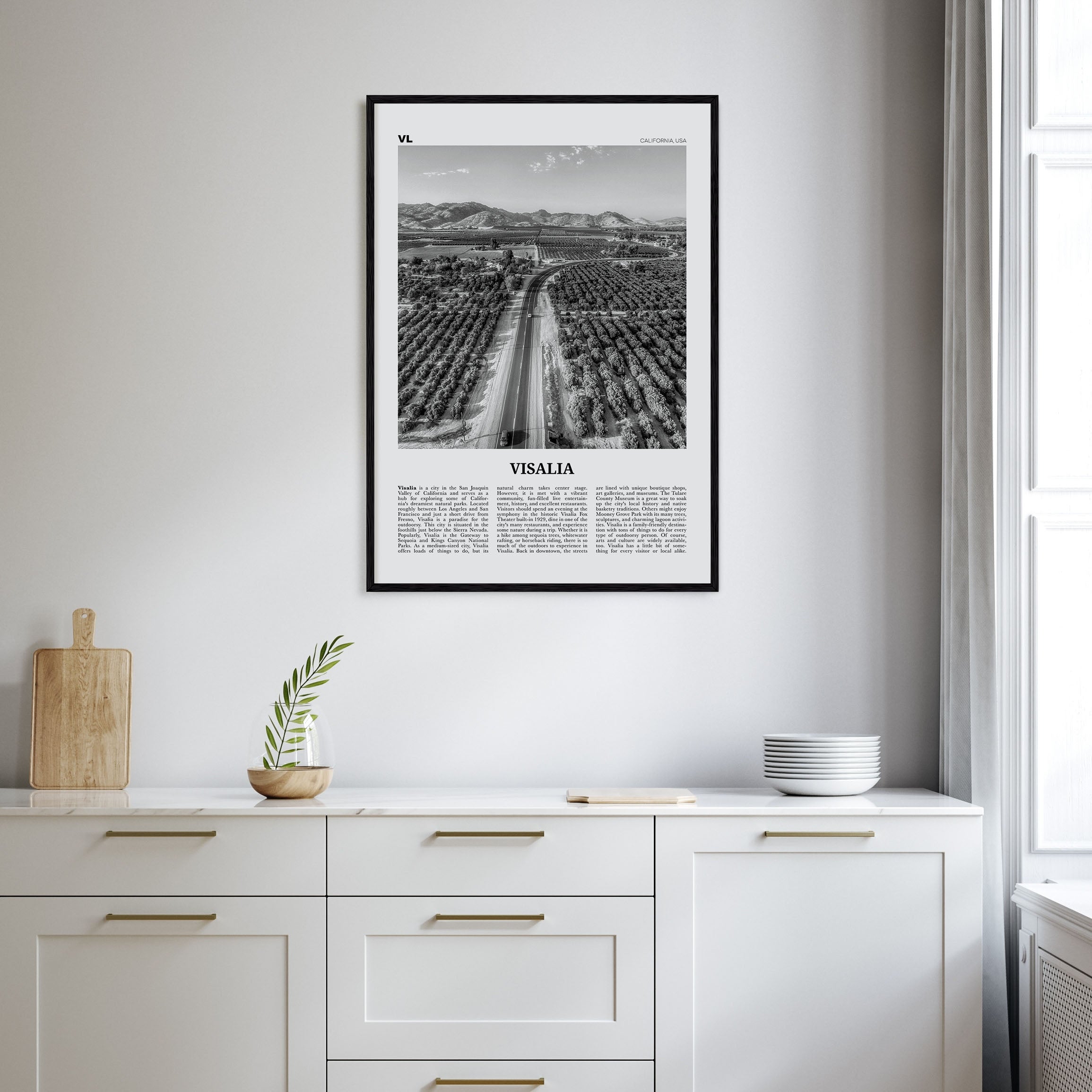 Visalia Travel B&W Poster