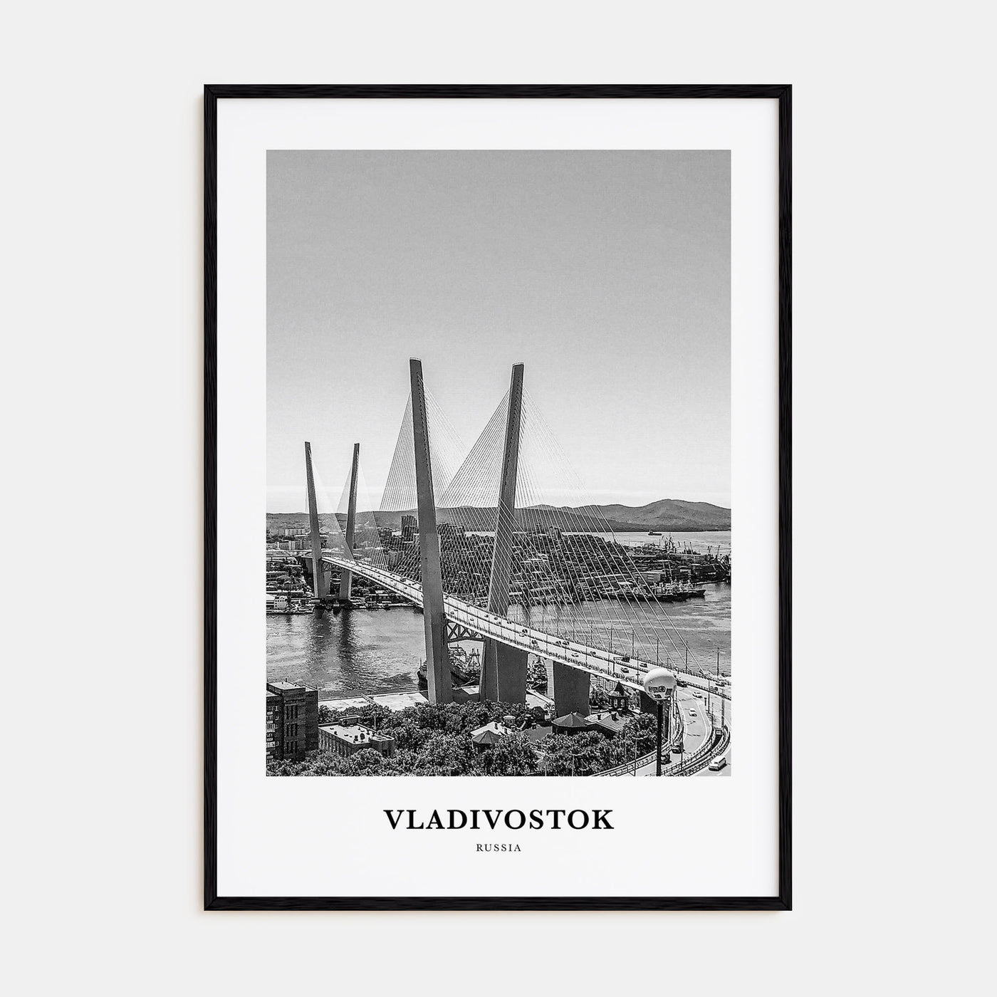 Vladivostok Portrait B&W Poster