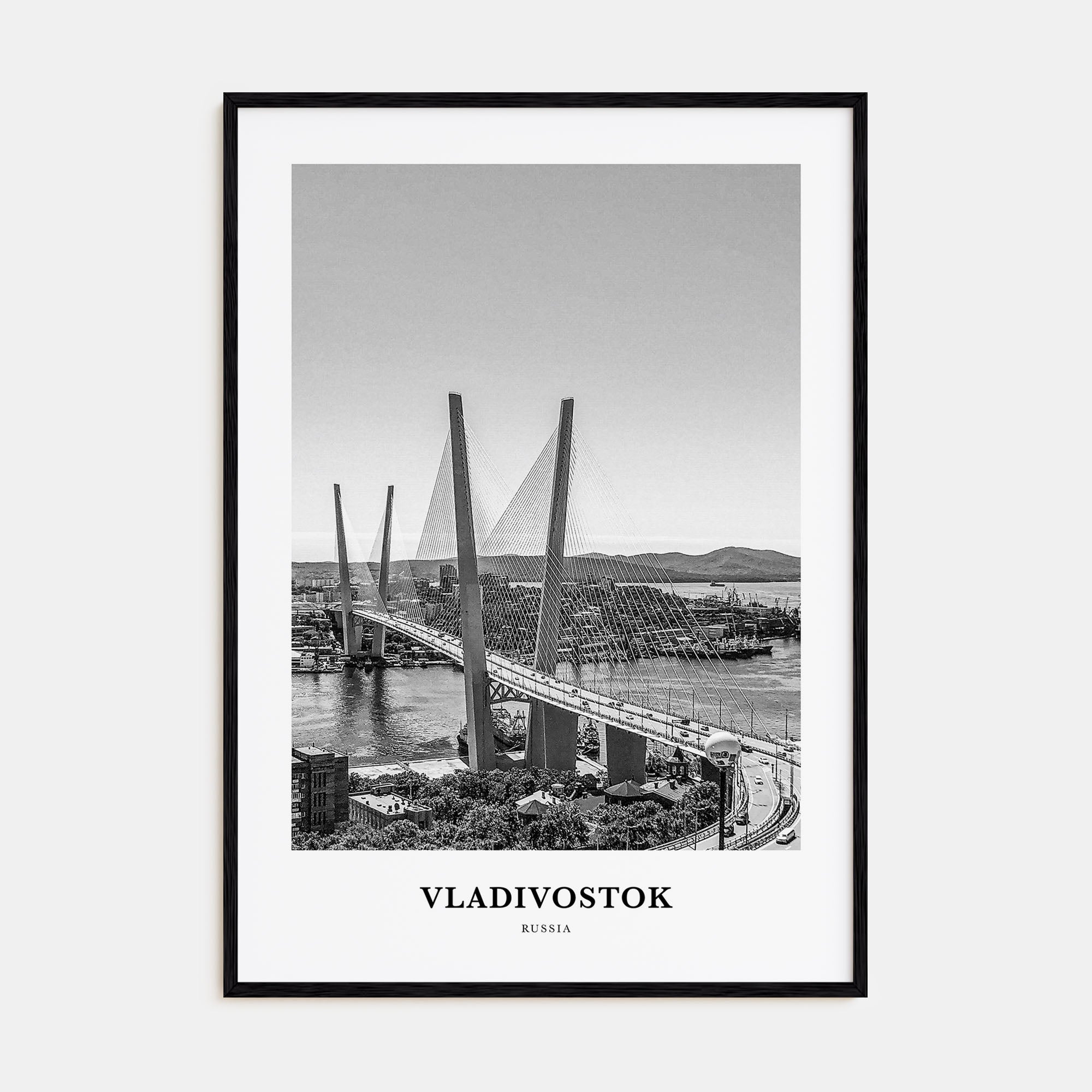 Vladivostok Portrait B&W Poster