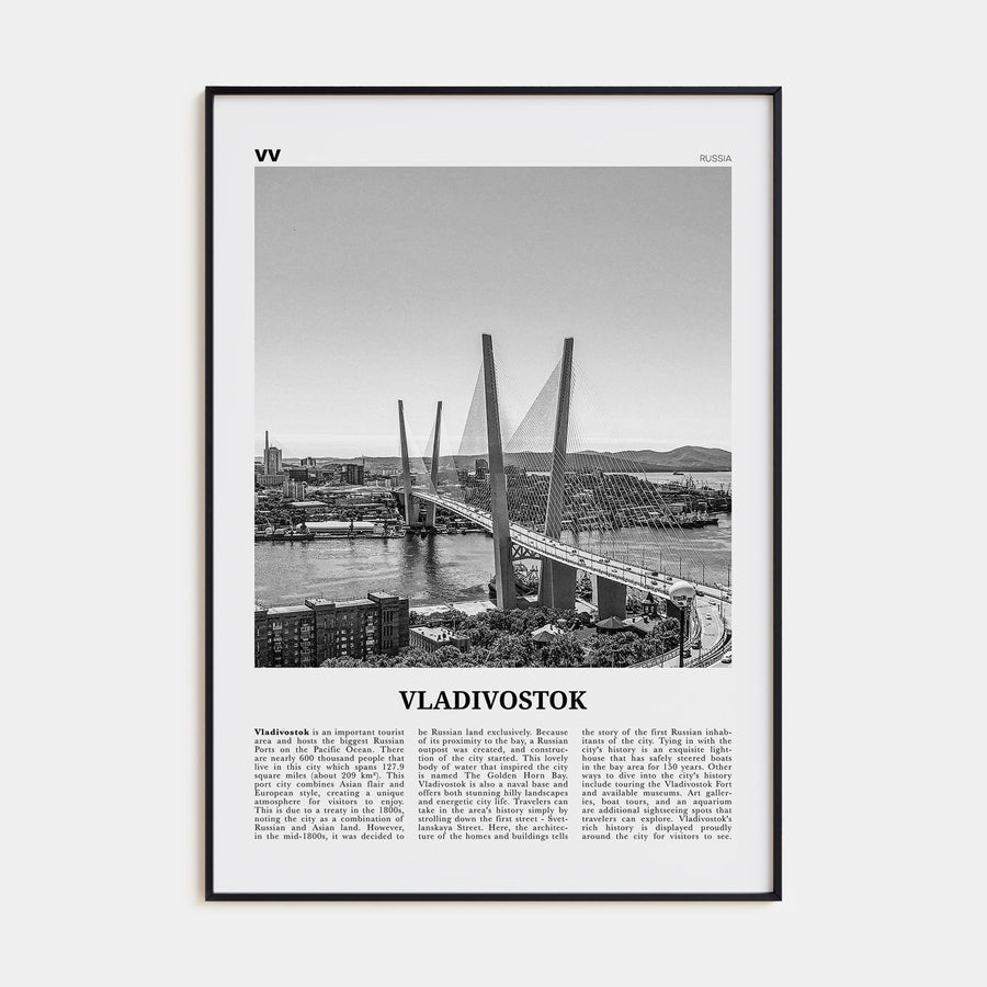Vladivostok Travel B&W Poster