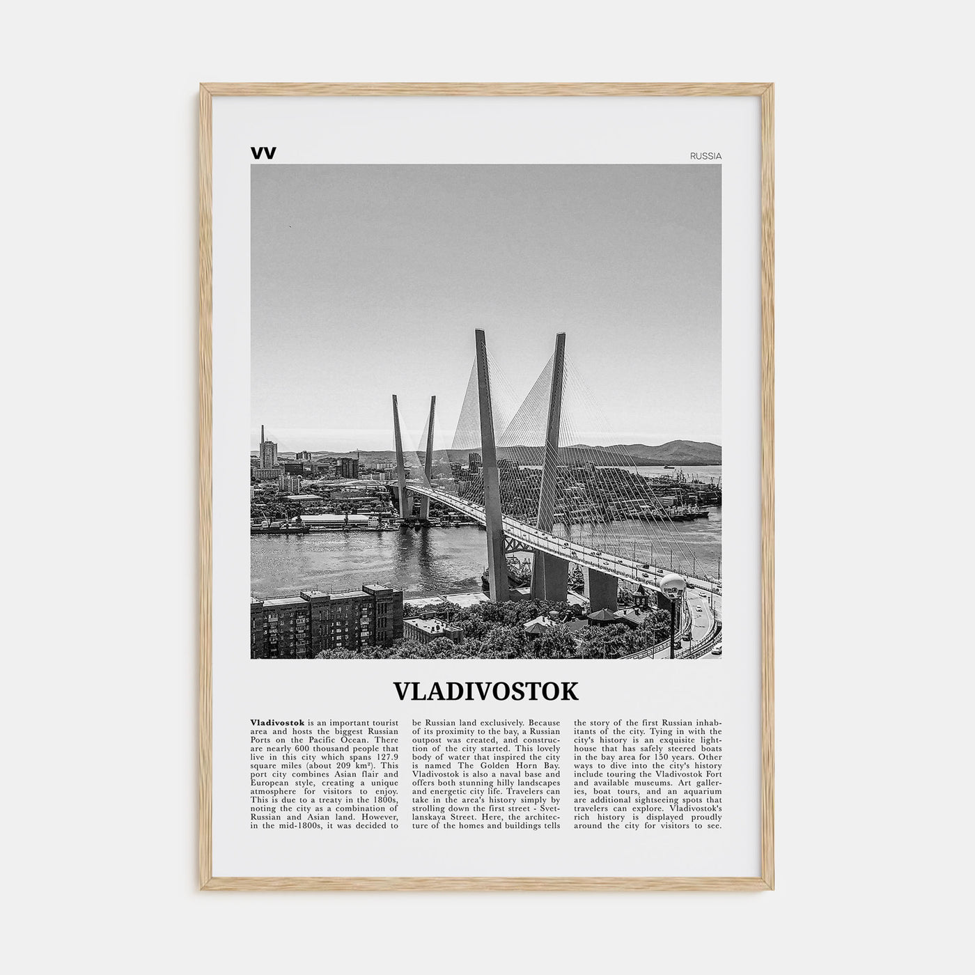 Vladivostok Travel B&W Poster
