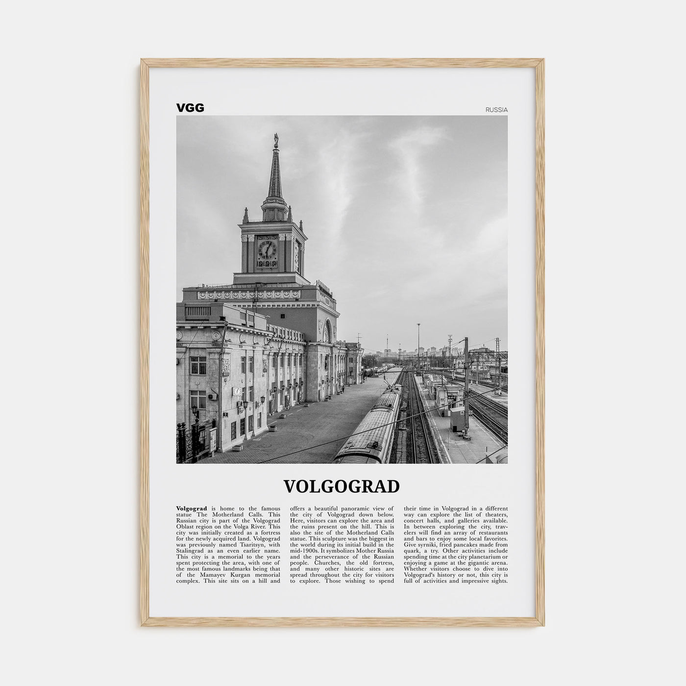 Volgograd Travel B&W Poster