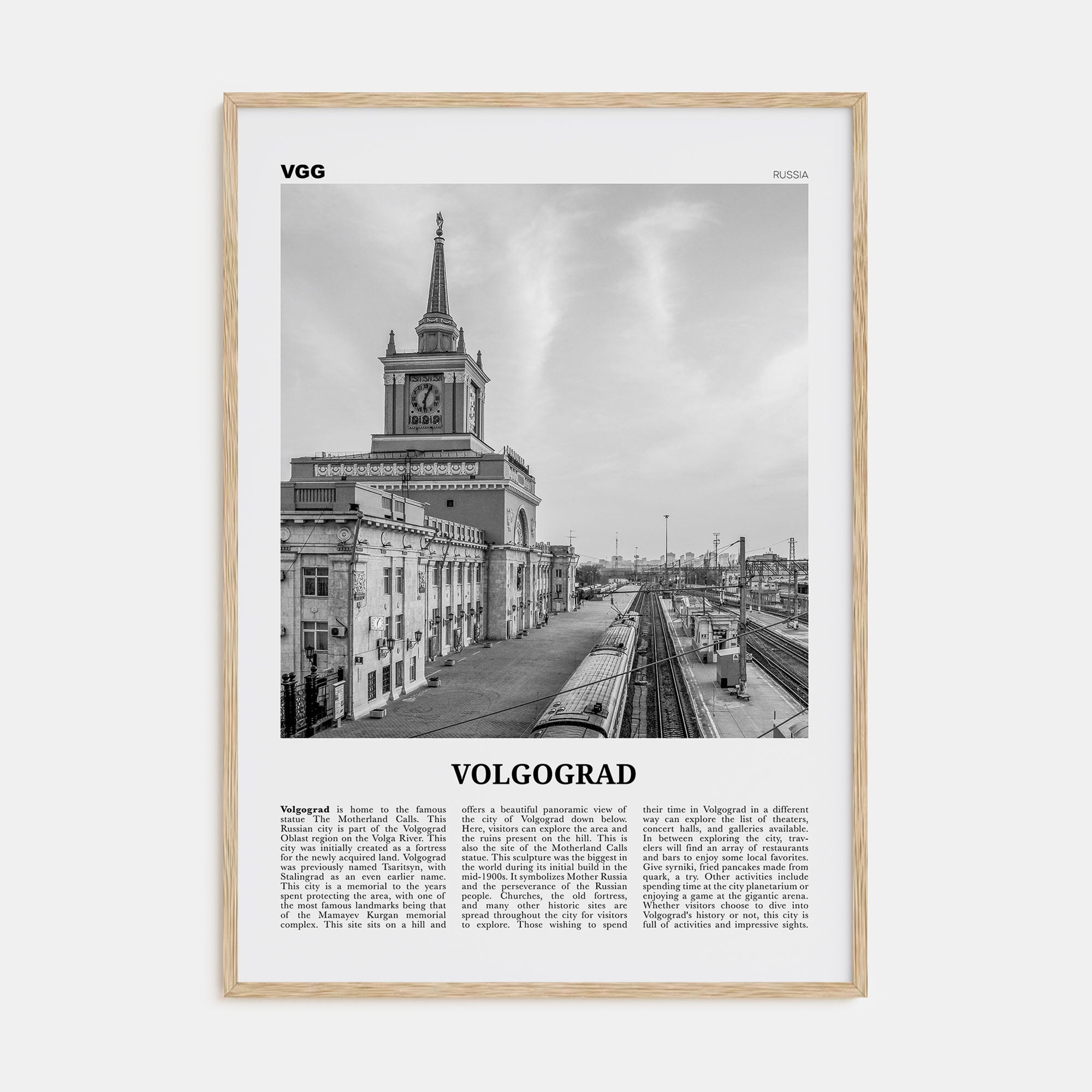 Volgograd Travel B&W Poster
