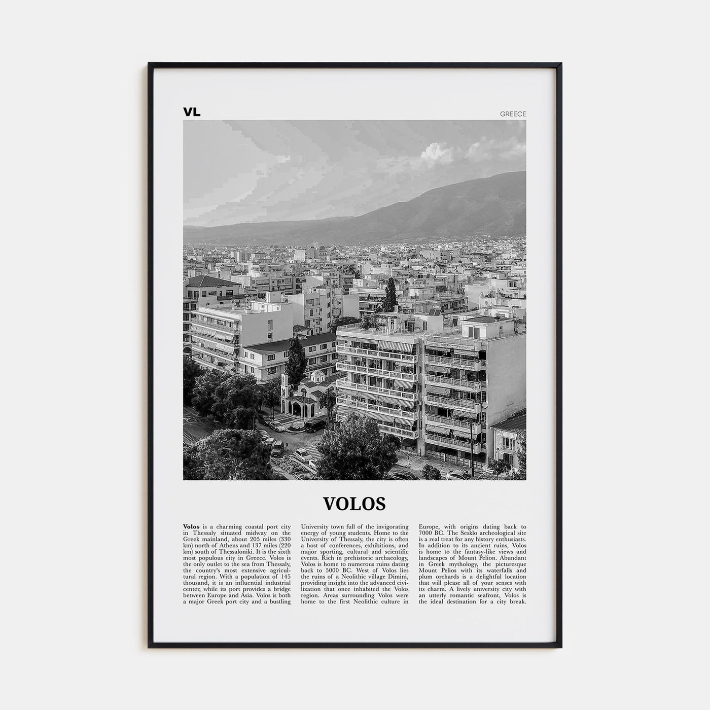 Volos Travel B&W Poster