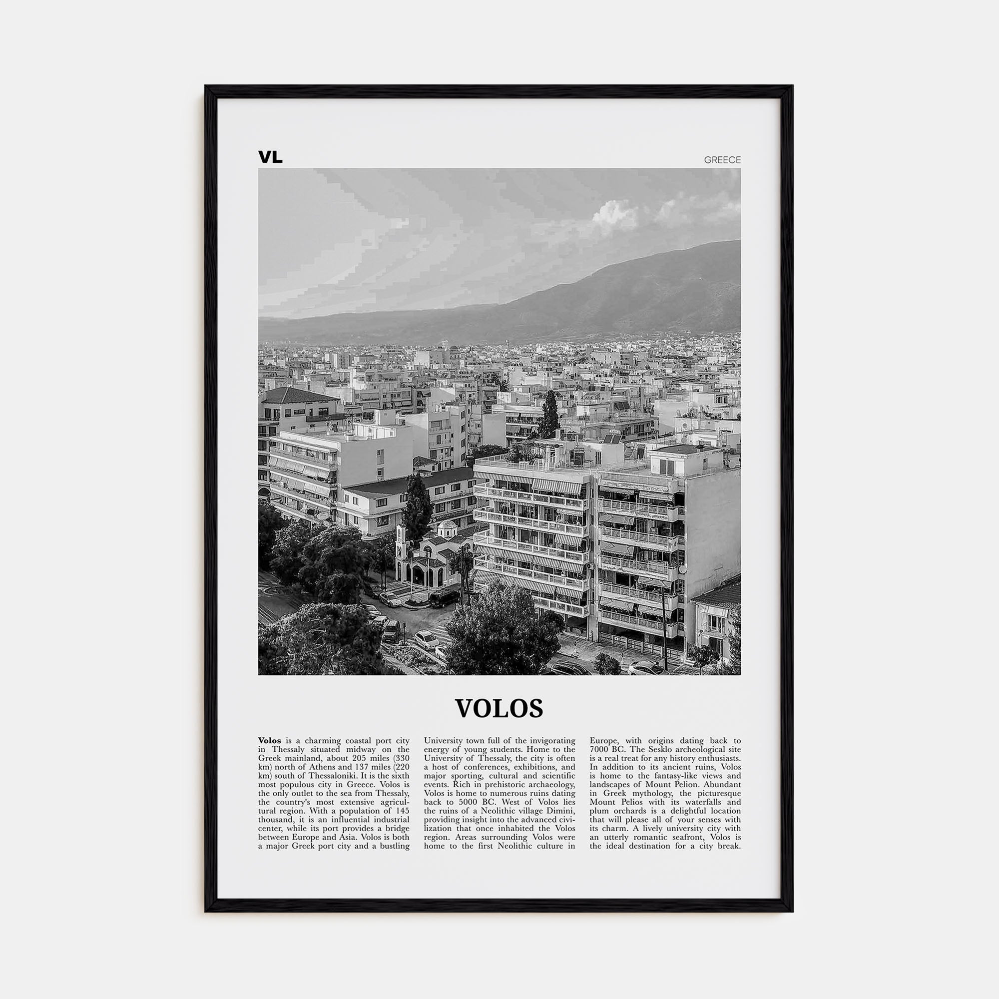 Volos Travel B&W Poster