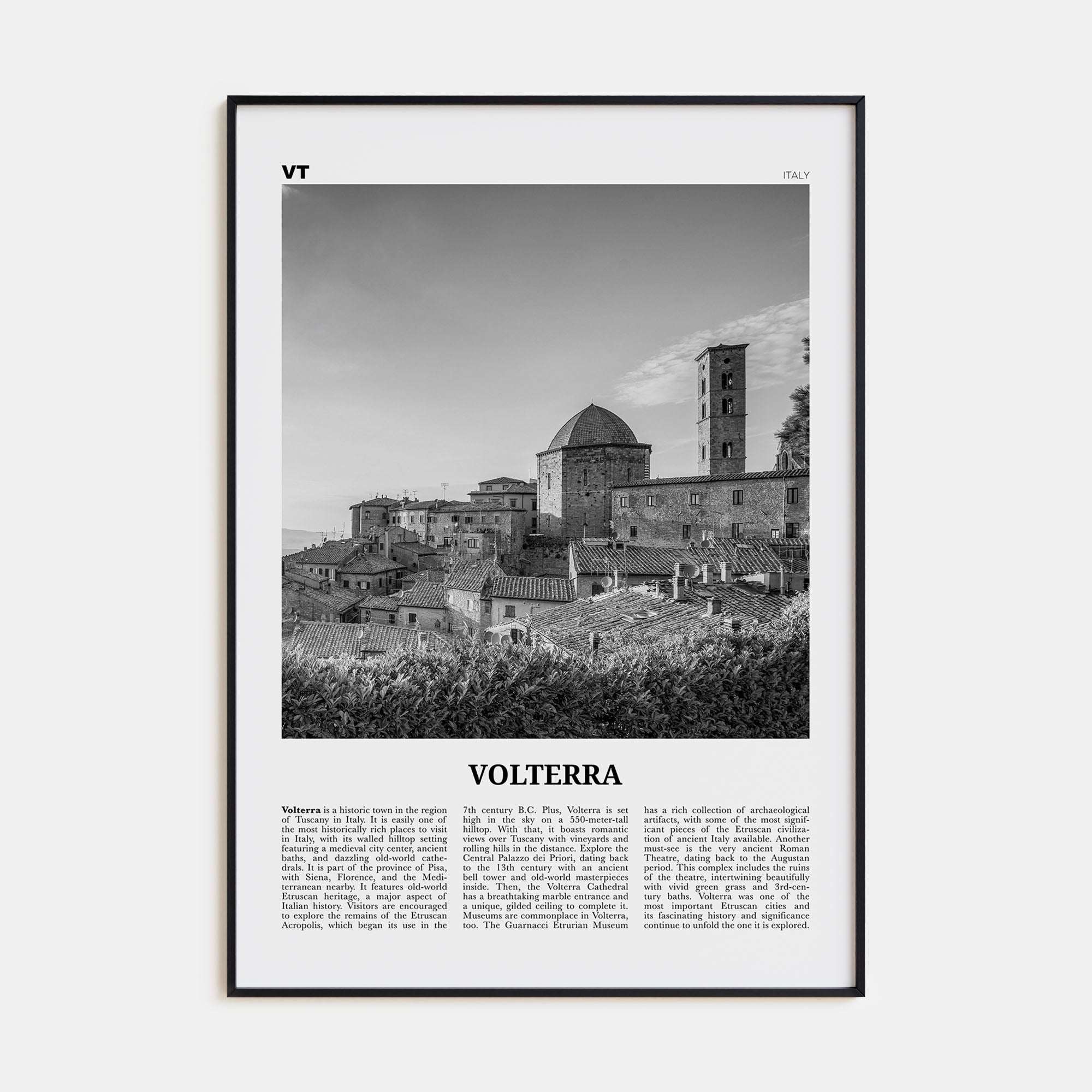 Volterra Travel B&W Poster