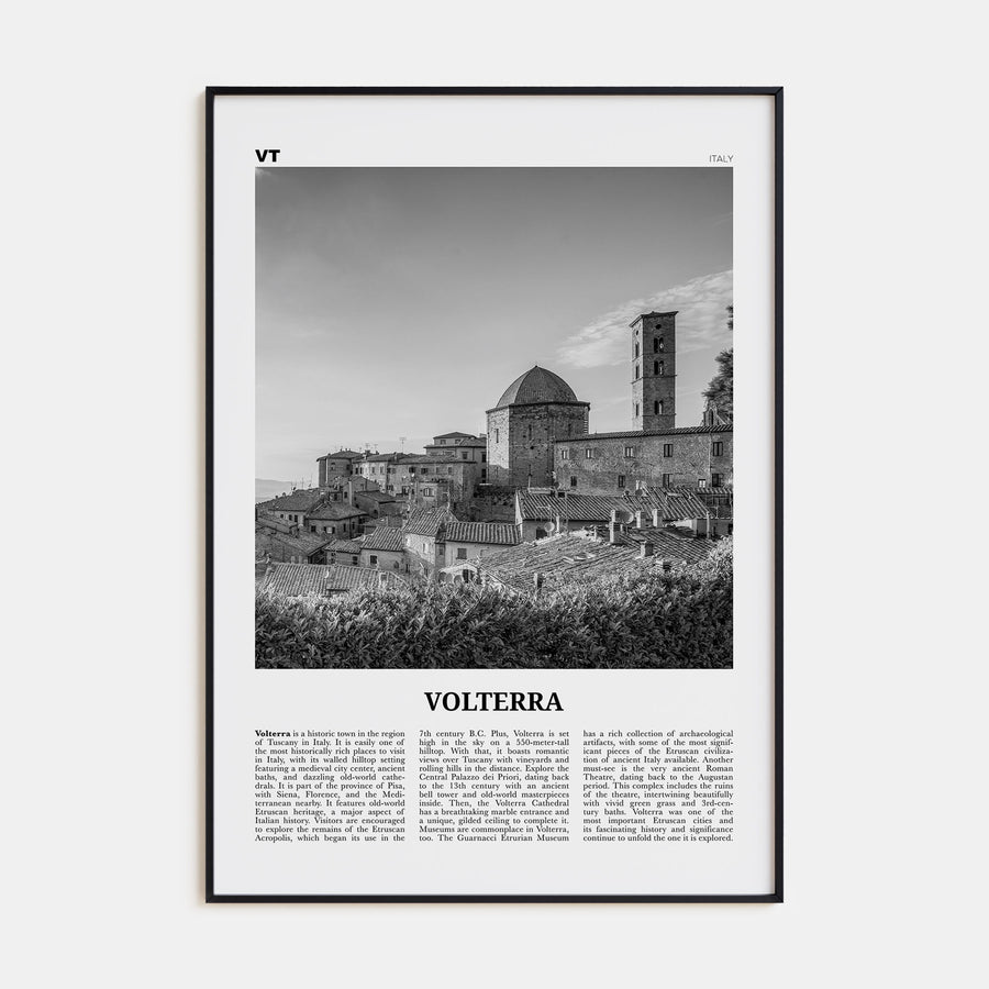 Volterra Travel B&W Poster