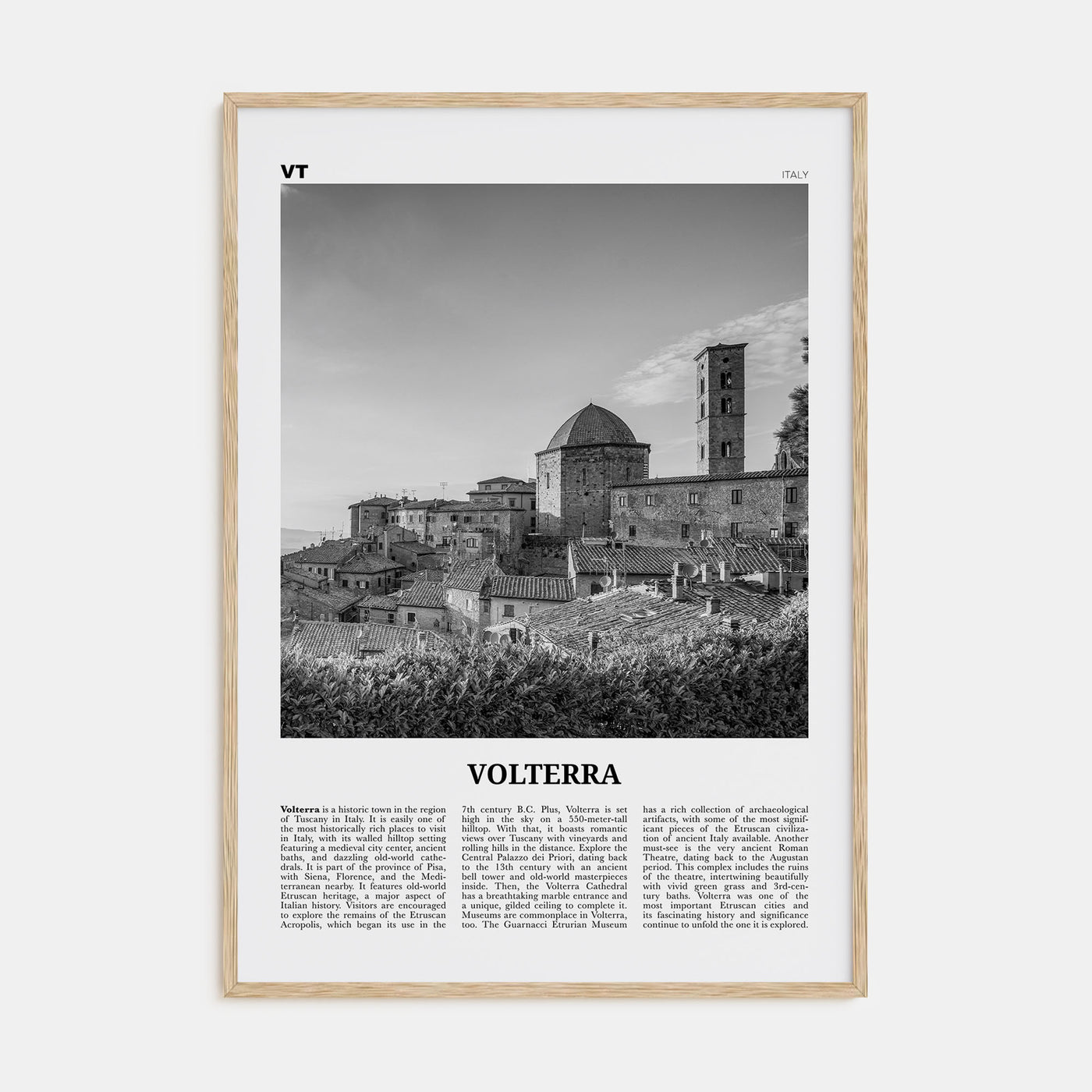 Volterra Travel B&W Poster