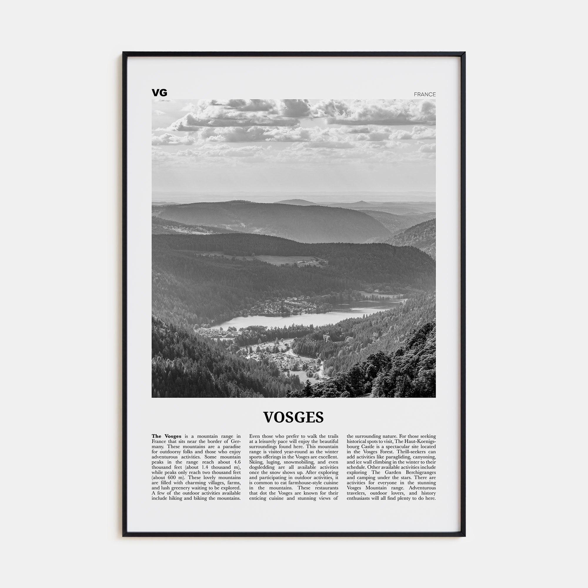 Vosges Travel B&W Poster