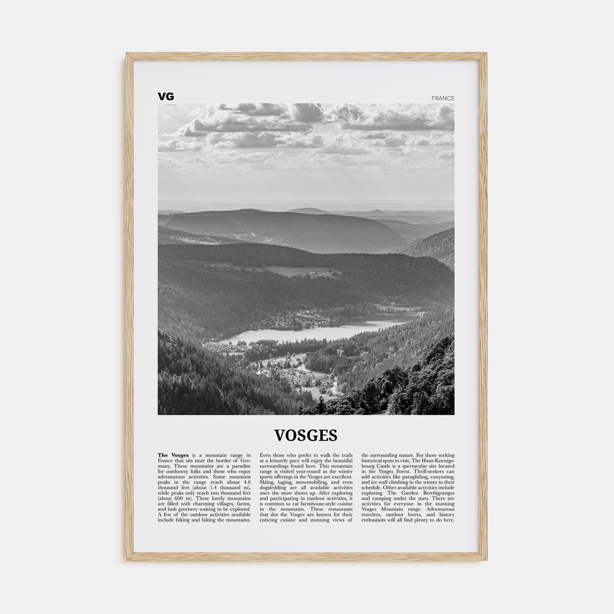 Vosges Travel B&W Poster