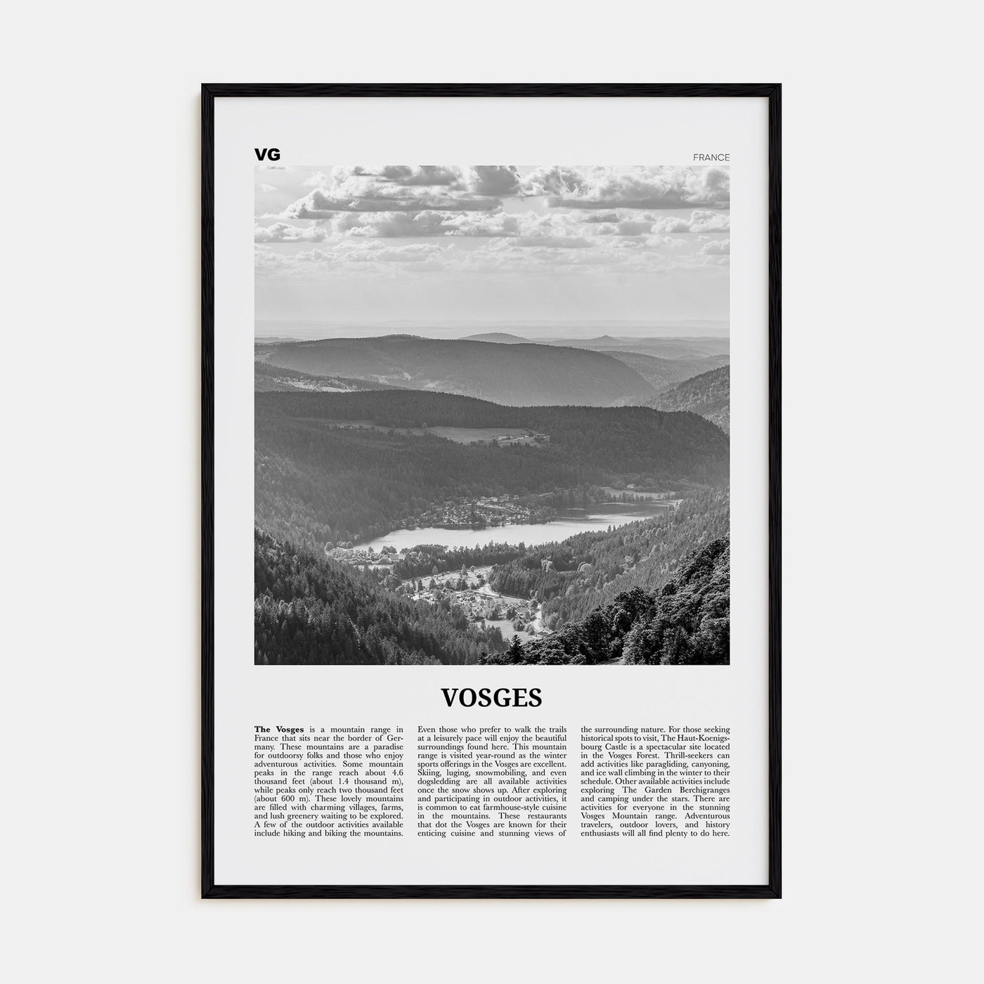 Vosges Travel B&W Poster