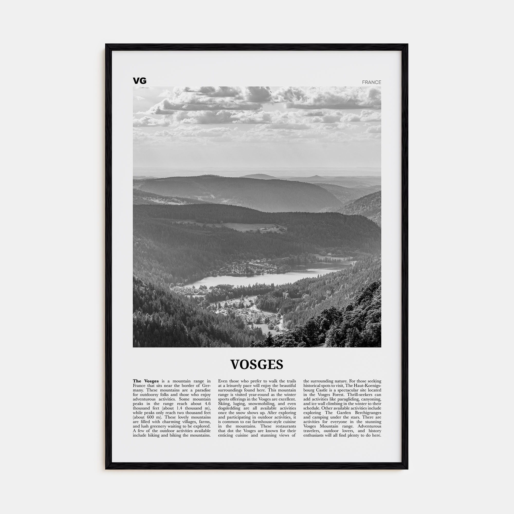 Vosges Travel B&W Poster