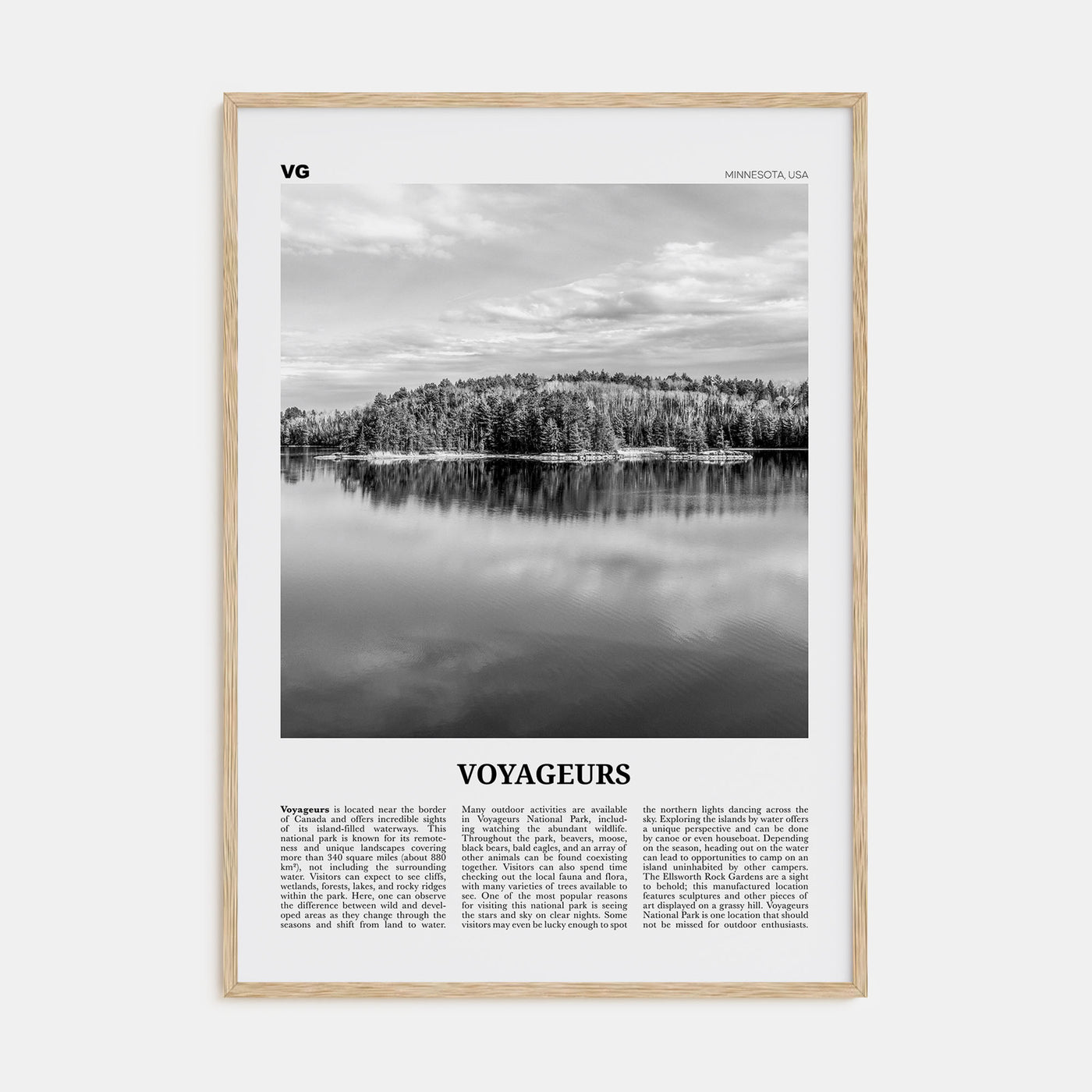 Voyageurs National Park Travel B&W Poster