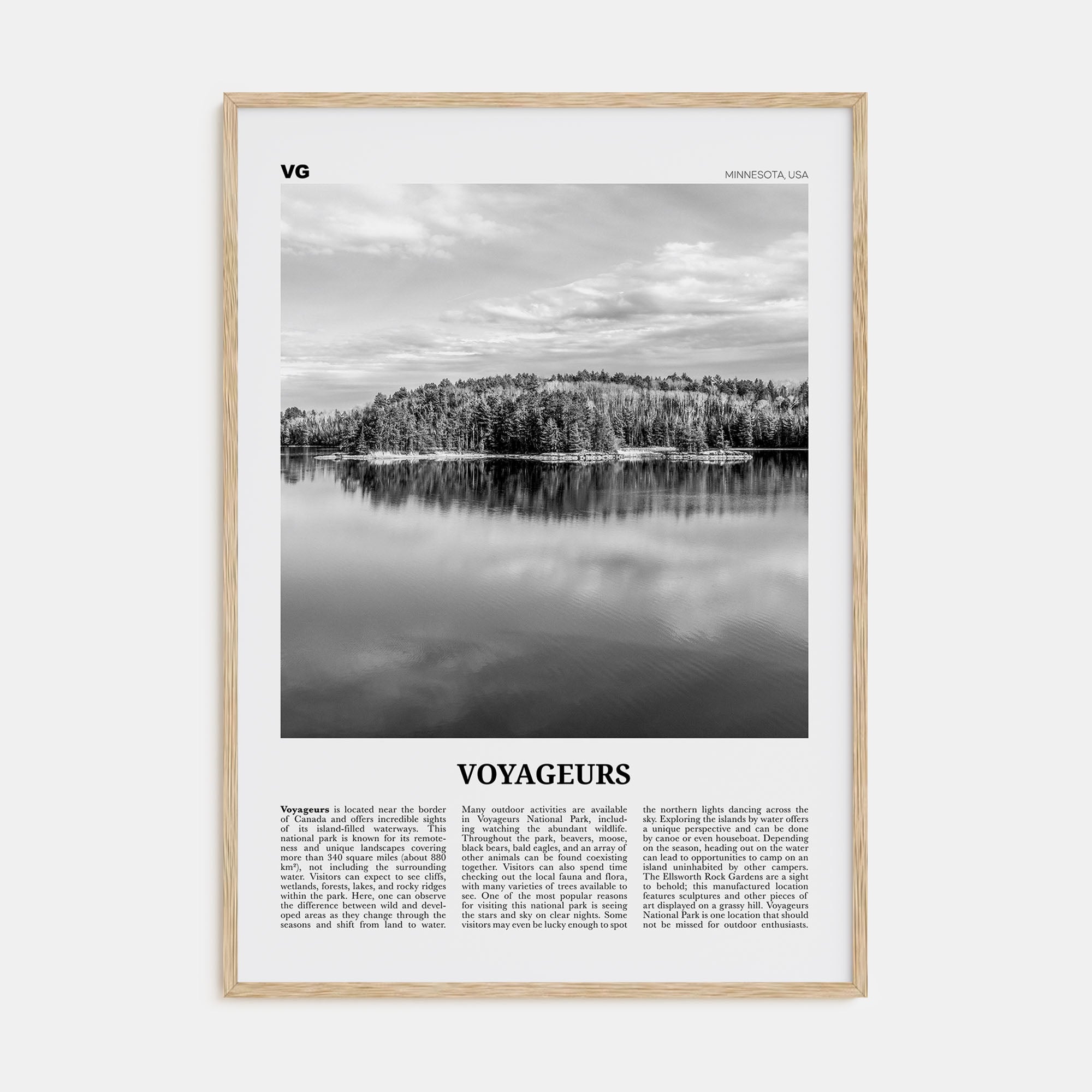 Voyageurs National Park Travel B&W Poster