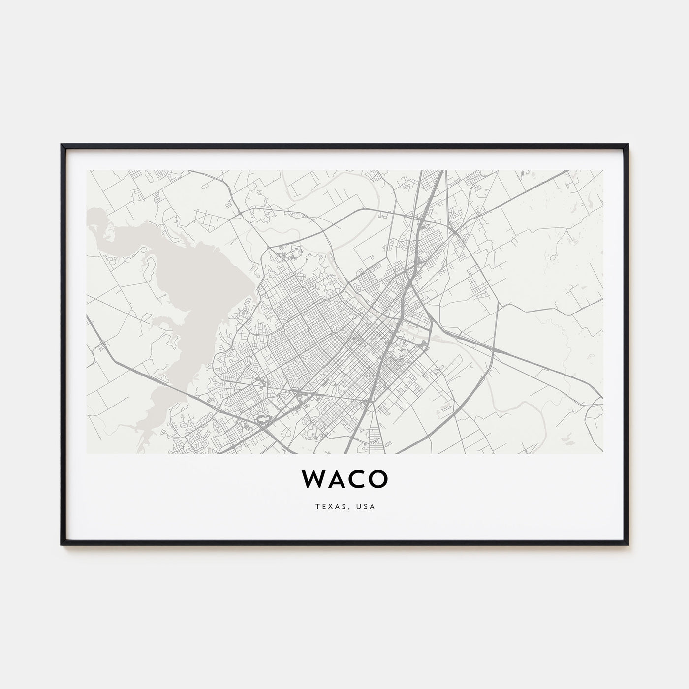 Waco Map Landscape Poster