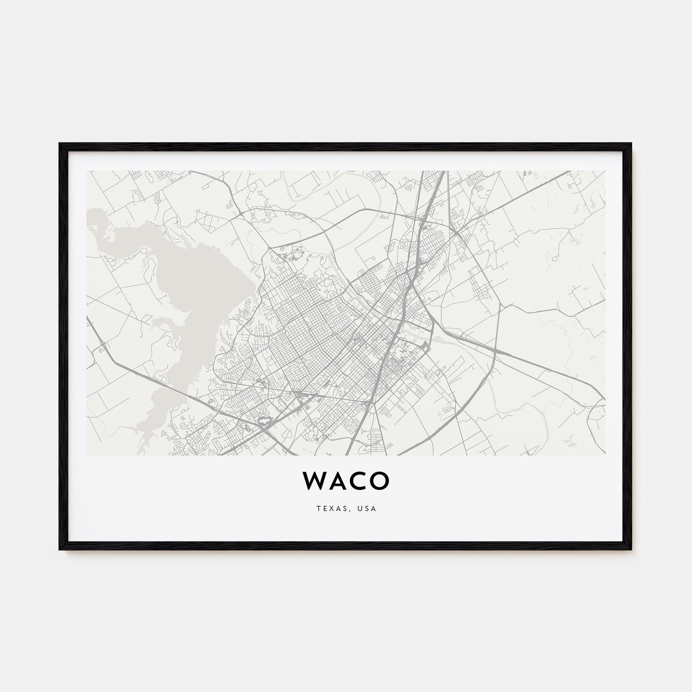 Waco Map Landscape Poster