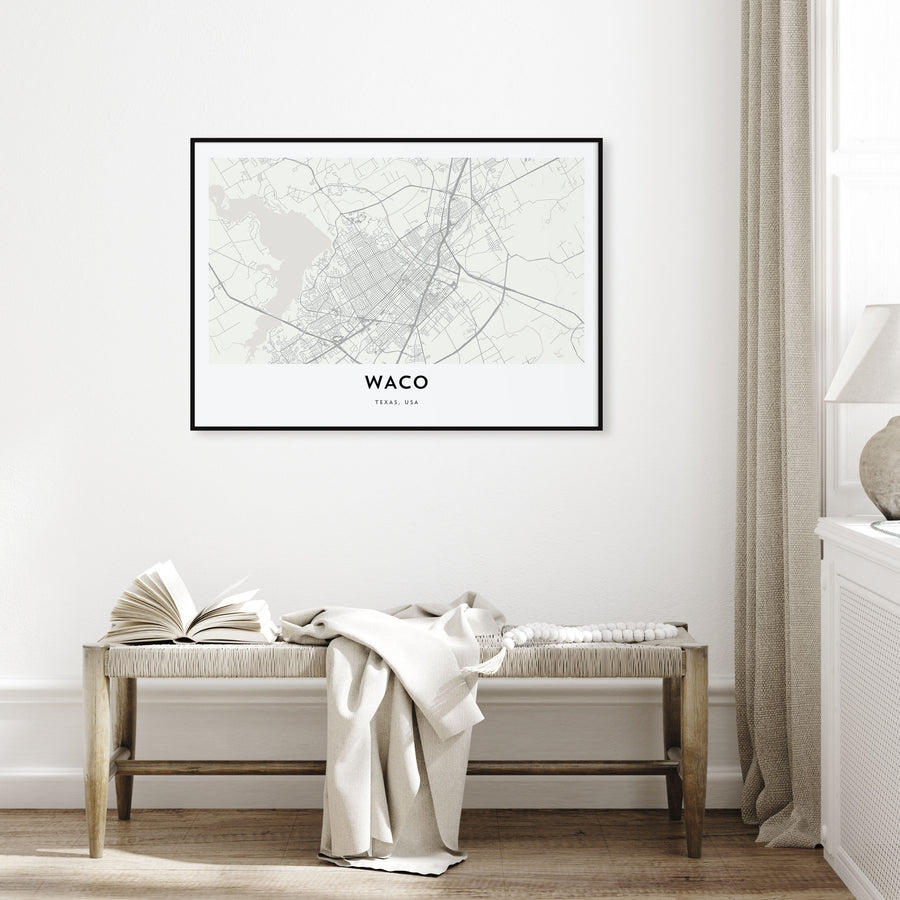Waco Map Landscape Poster