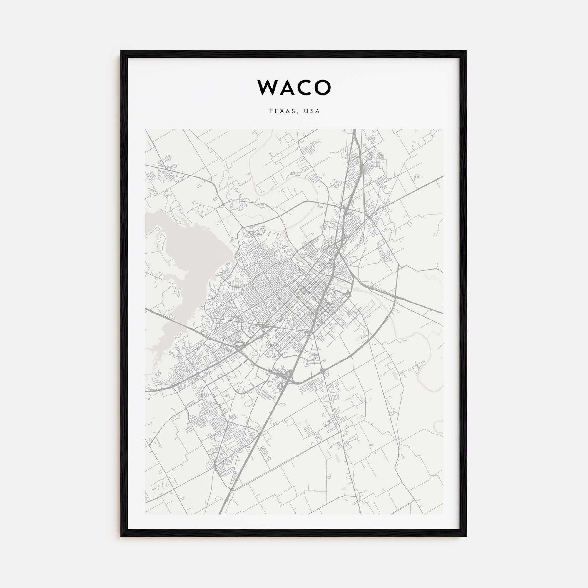 Waco Map Portrait Poster