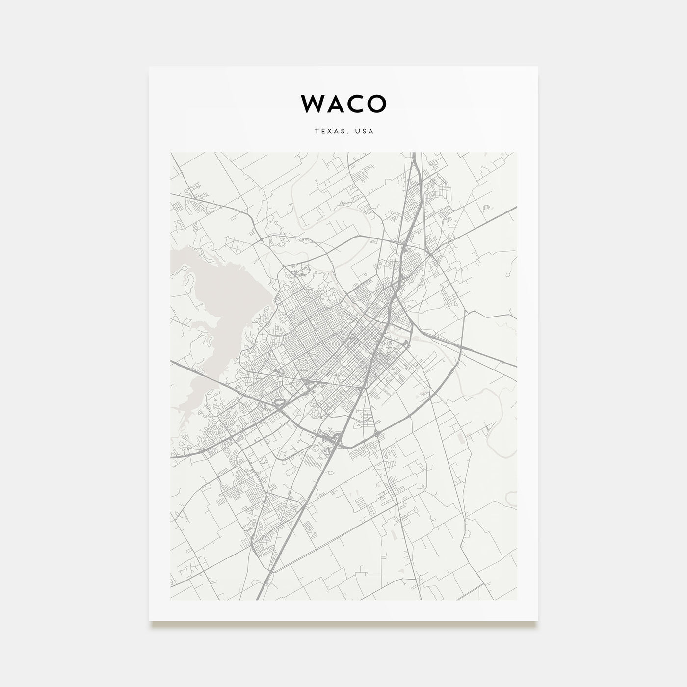 Waco Map Portrait Poster