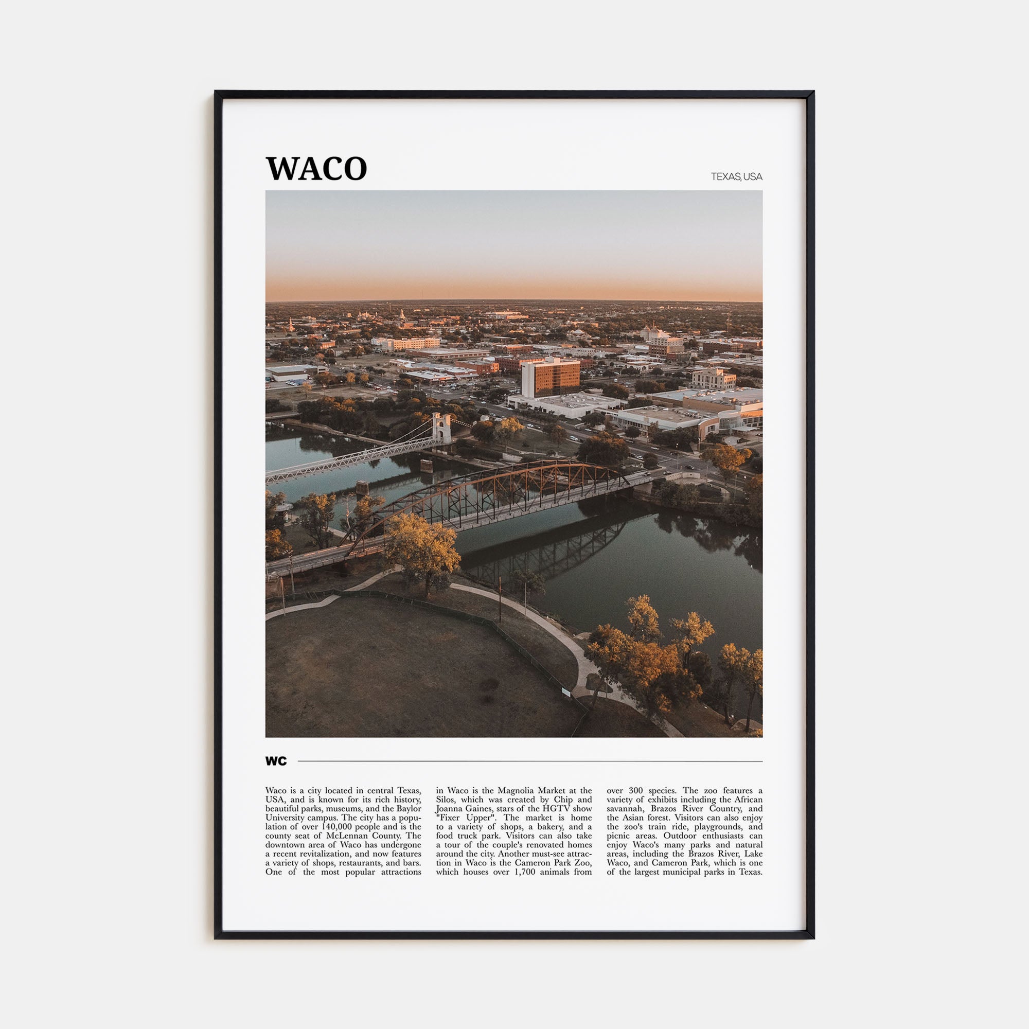 Waco Travel Color Poster