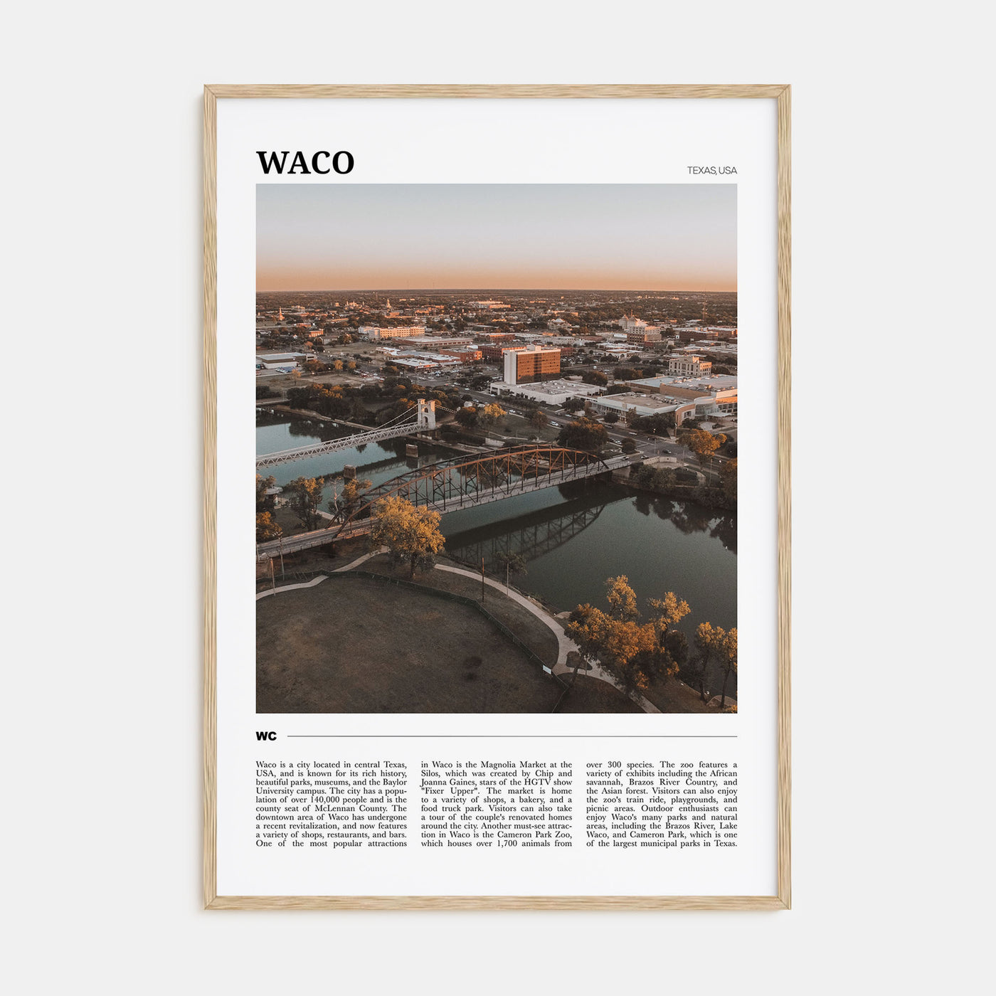 Waco Travel Color Poster