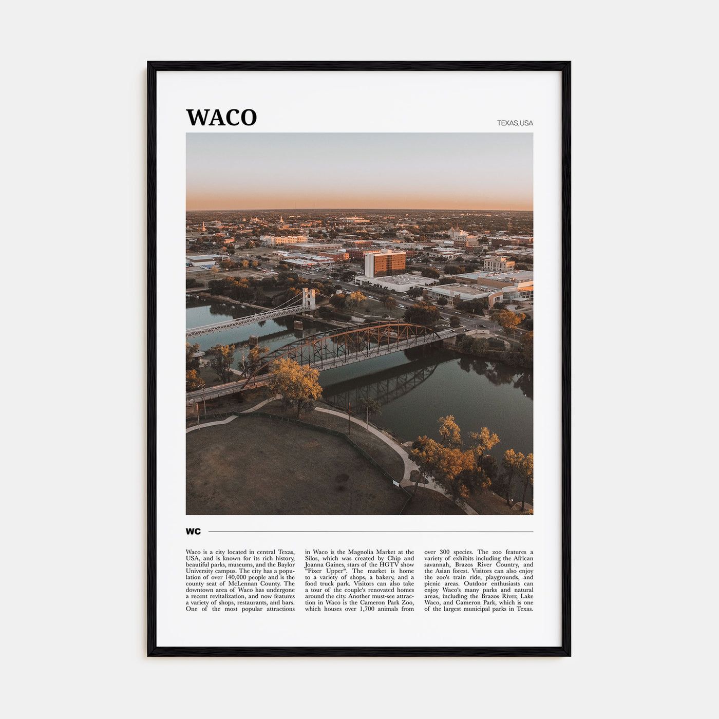 Waco Travel Color Poster