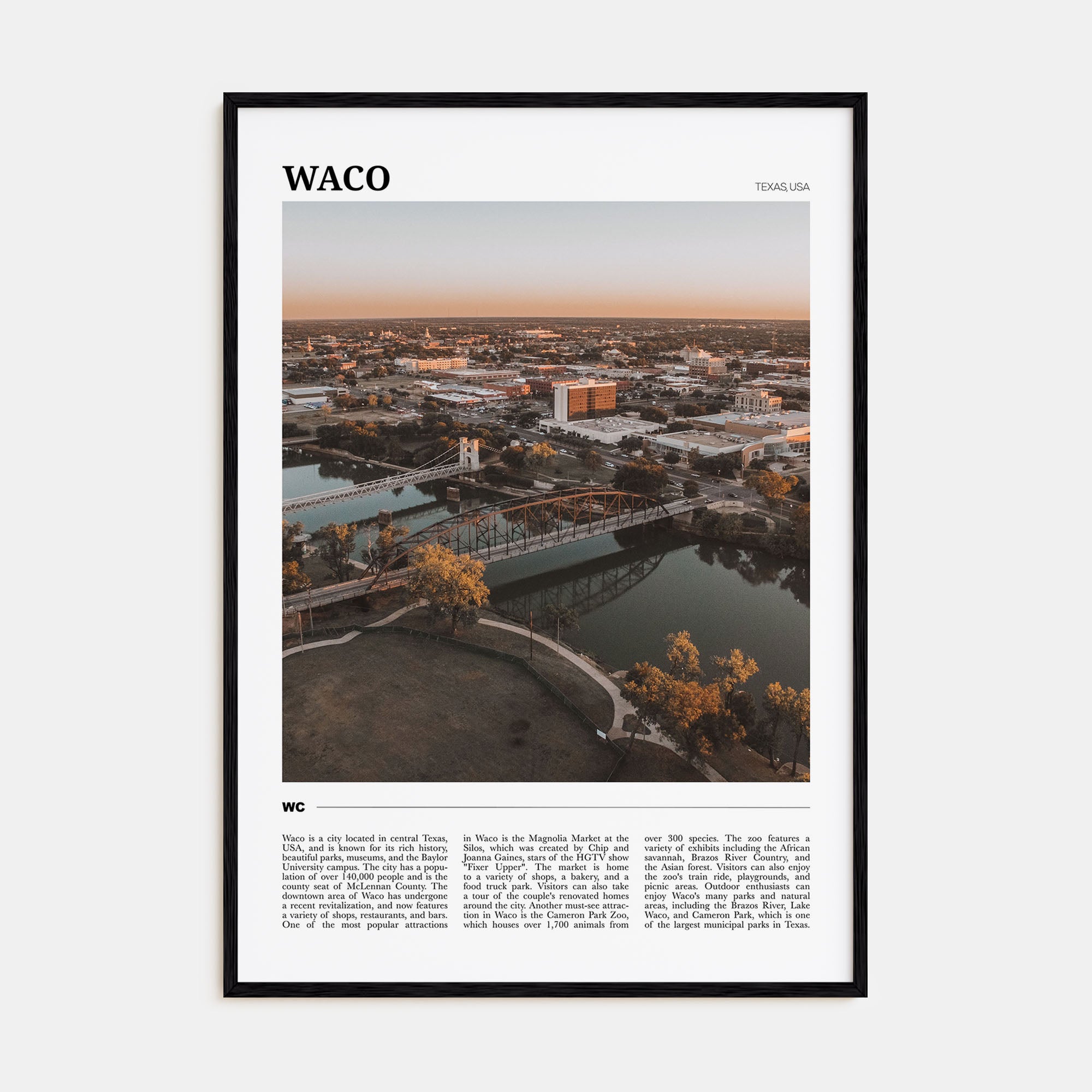 Waco Travel Color Poster