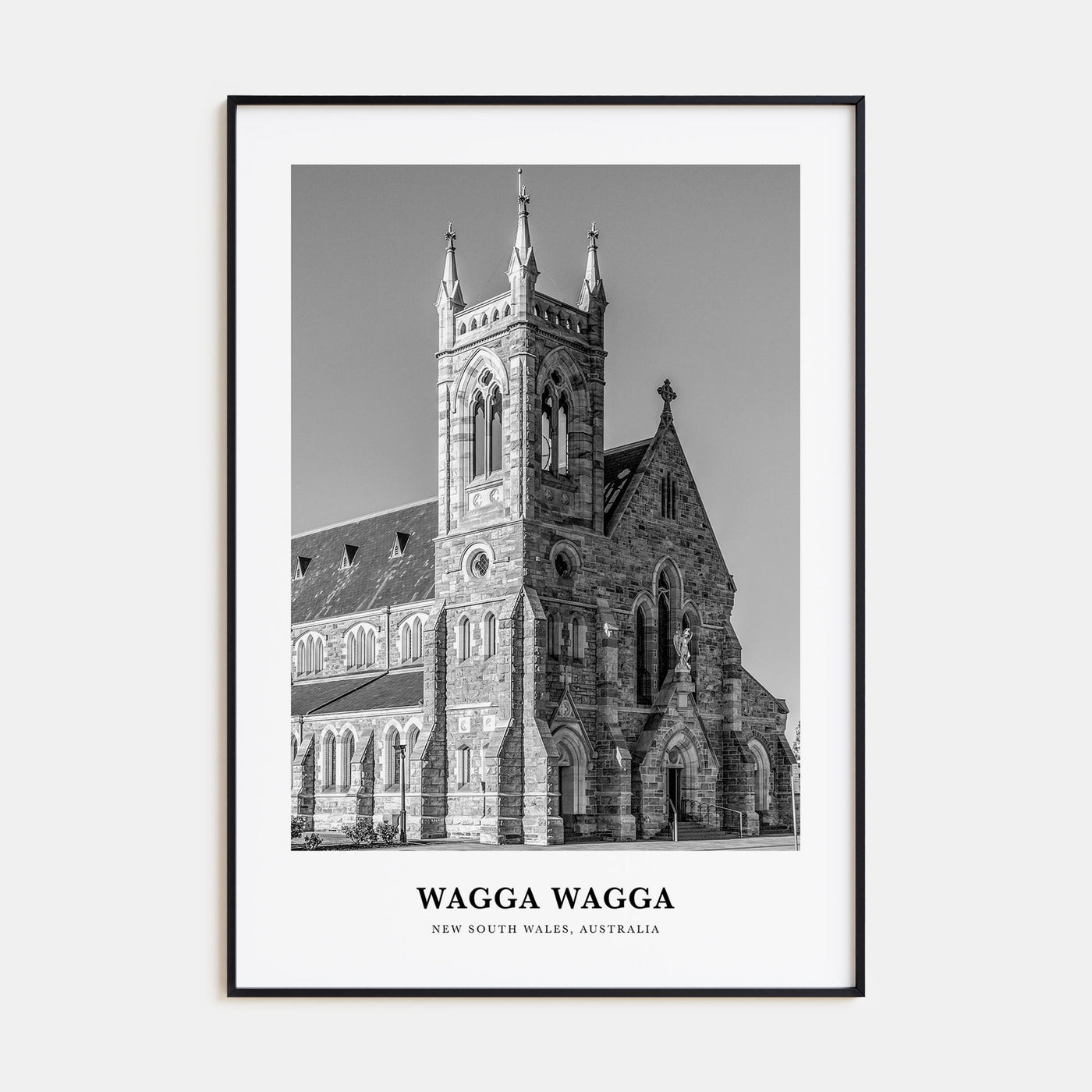 Wagga Wagga Portrait B&W Poster