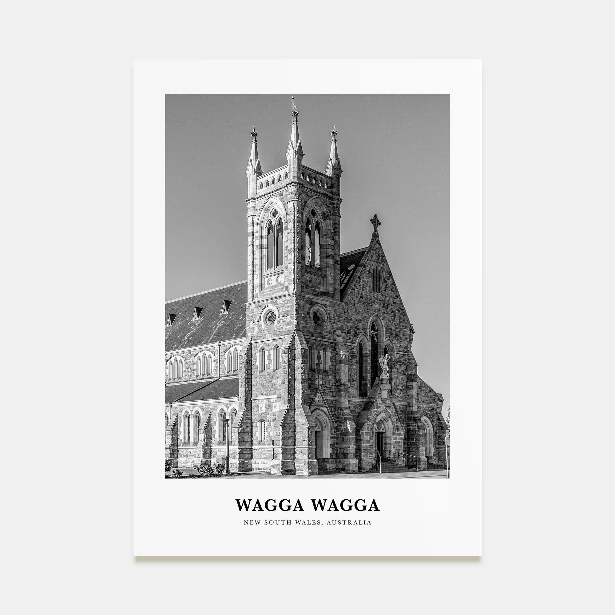 Wagga Wagga Portrait B&W Poster