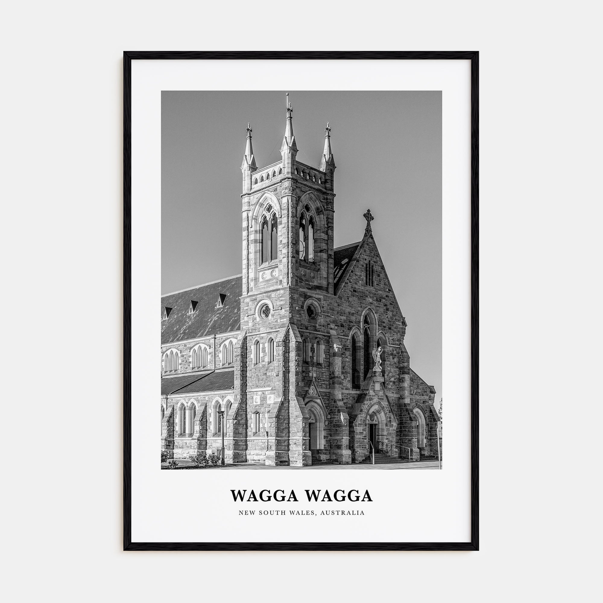 Wagga Wagga Portrait B&W Poster