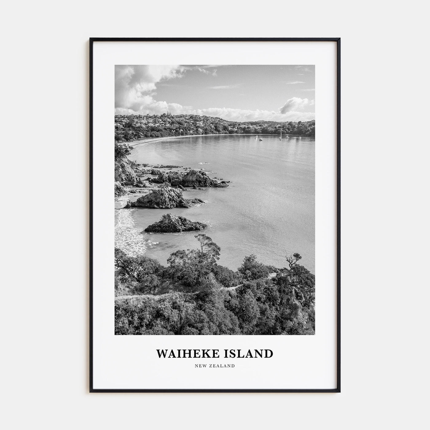 Waiheke Island Portrait B&W Poster