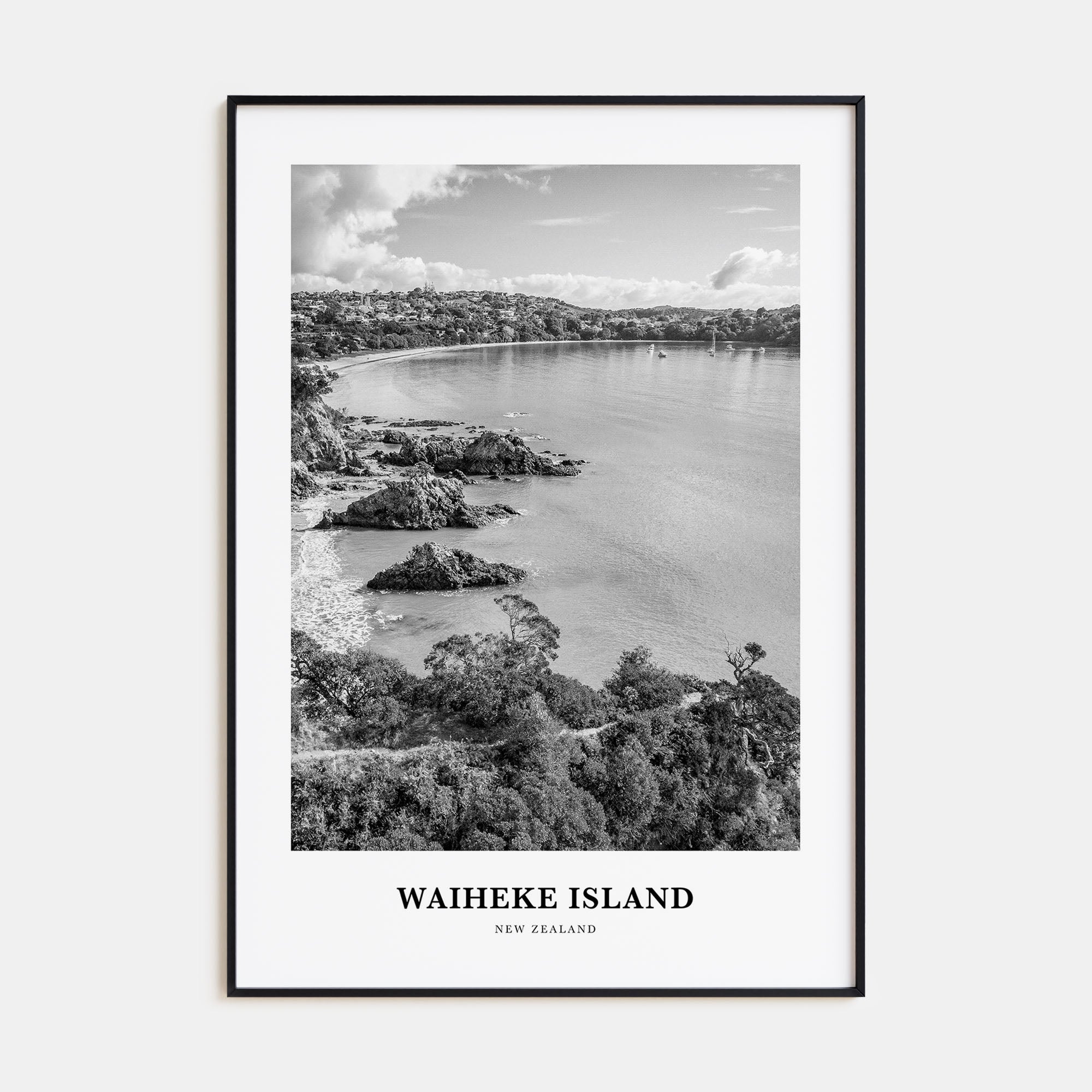 Waiheke Island Portrait B&W Poster