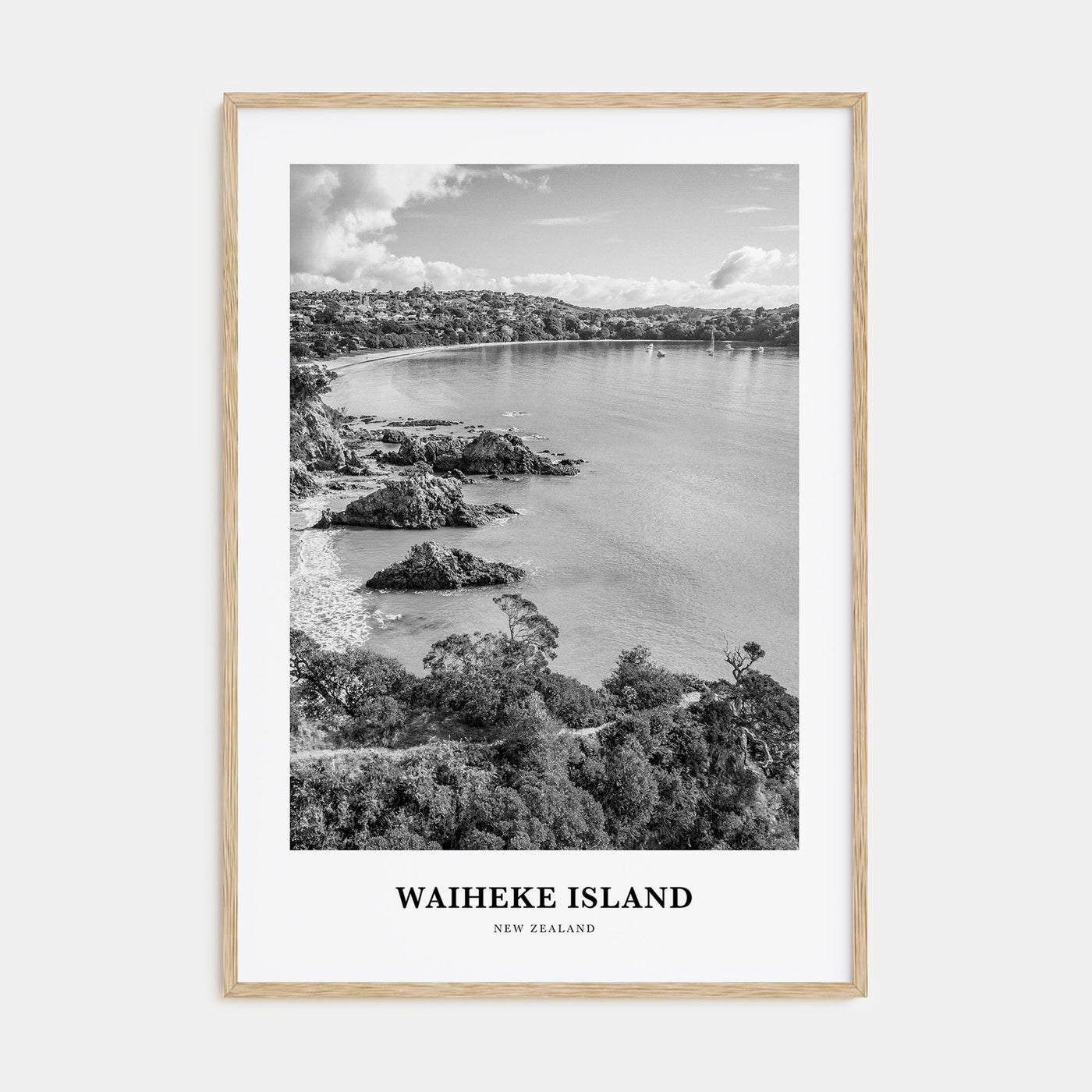 Waiheke Island Portrait B&W Poster