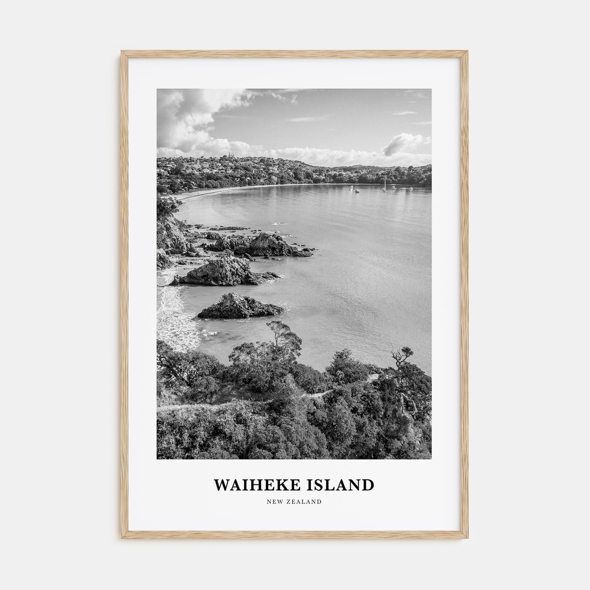 Waiheke Island Portrait B&W Poster