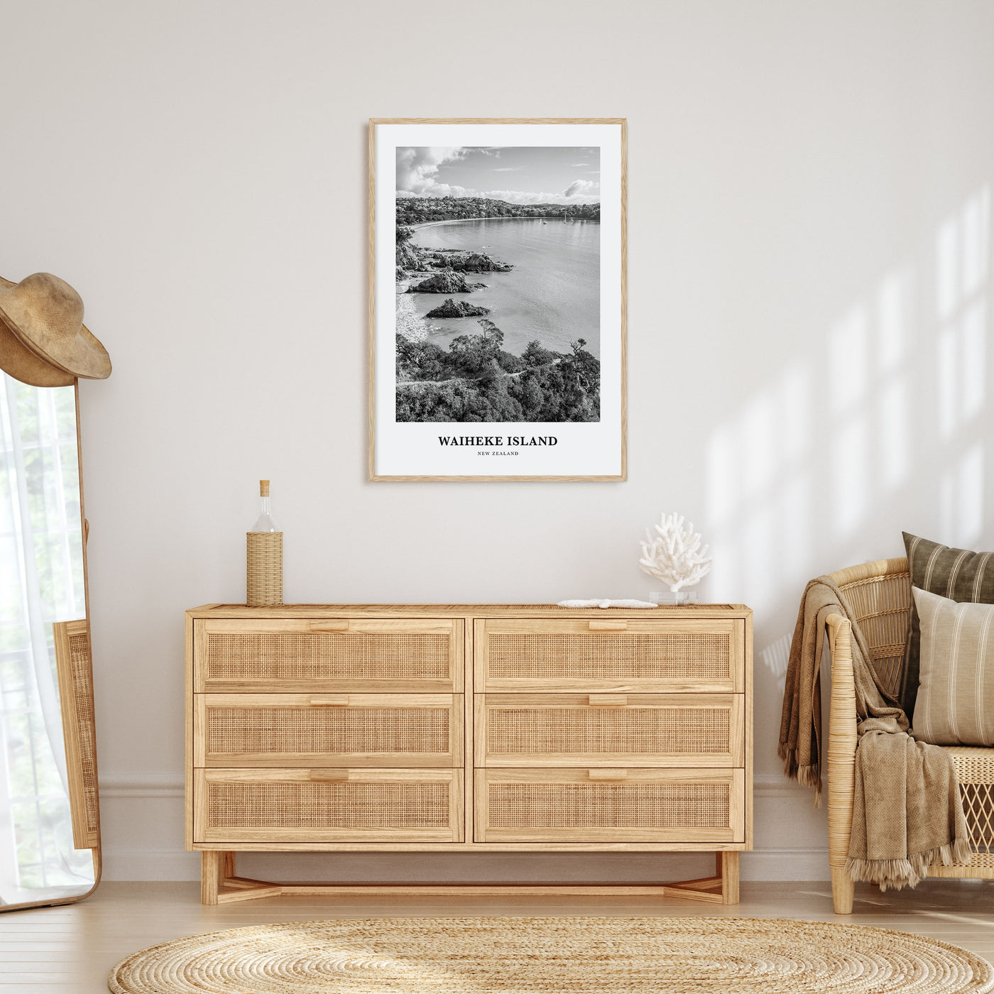 Waiheke Island Portrait B&W Poster