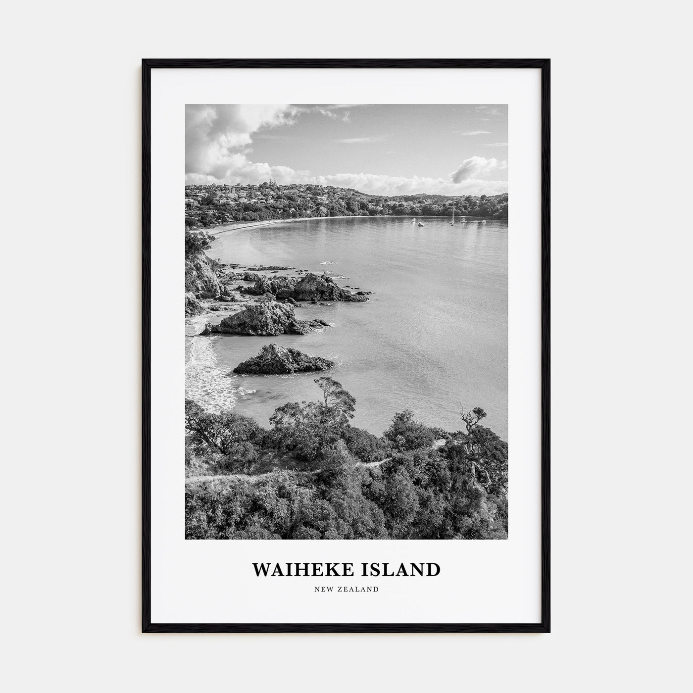 Waiheke Island Portrait B&W Poster