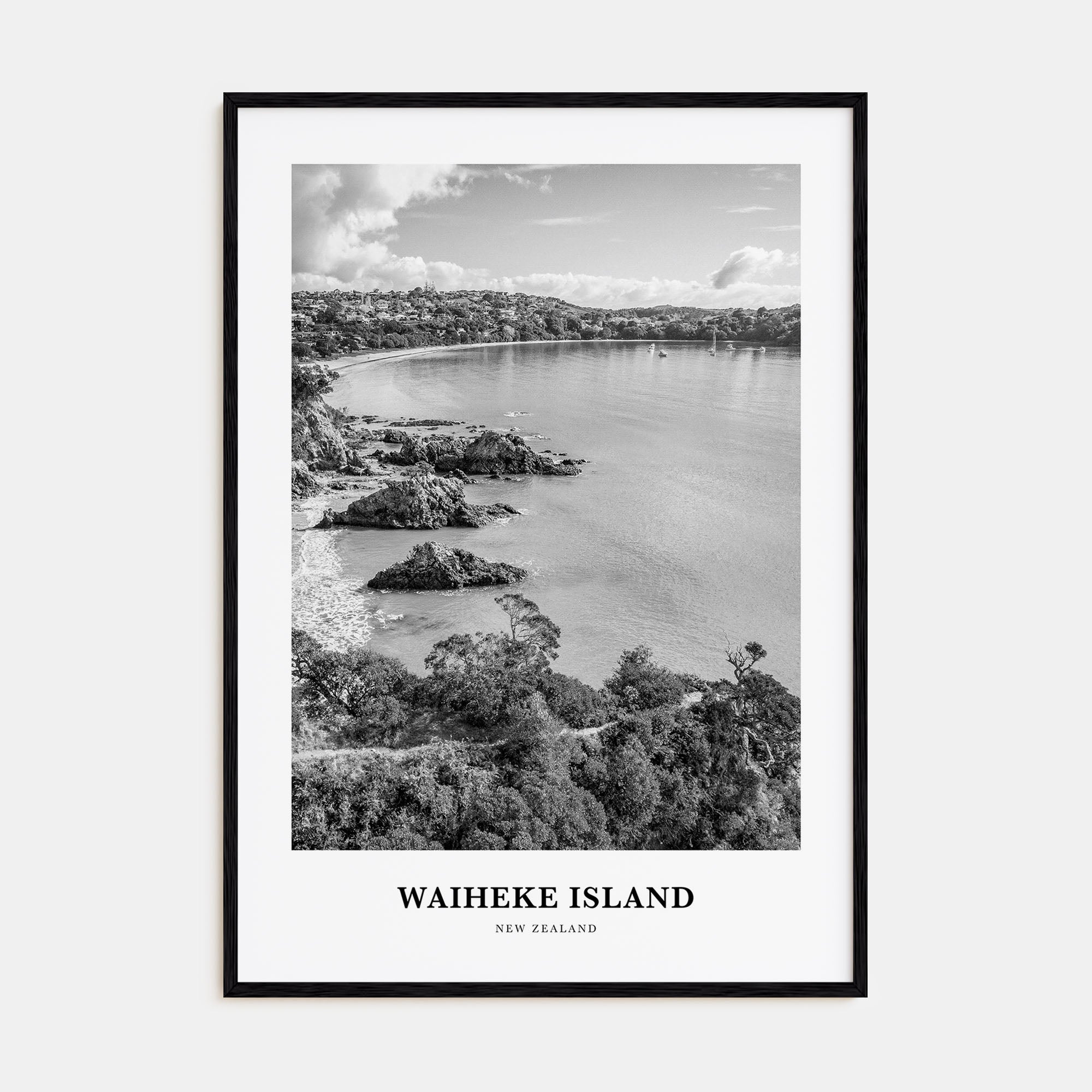 Waiheke Island Portrait B&W Poster
