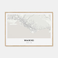 Waikiki Map Landscape Poster